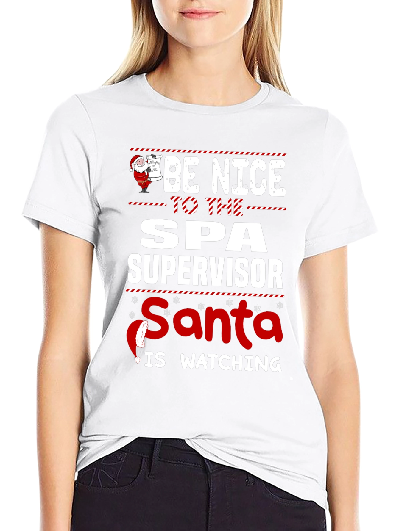 Spa Supervisor Santa Watching T-Shirt