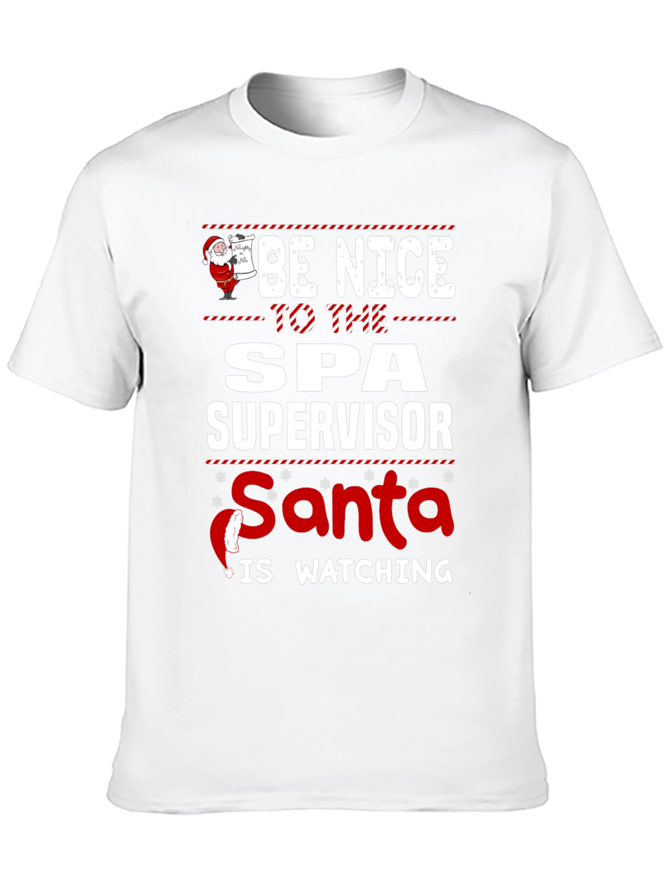 Spa Supervisor Santa Watching T-Shirt