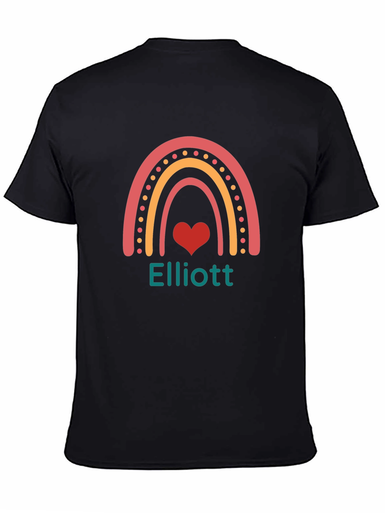 Elliott Rainbow Heart Personalized T-Shirt