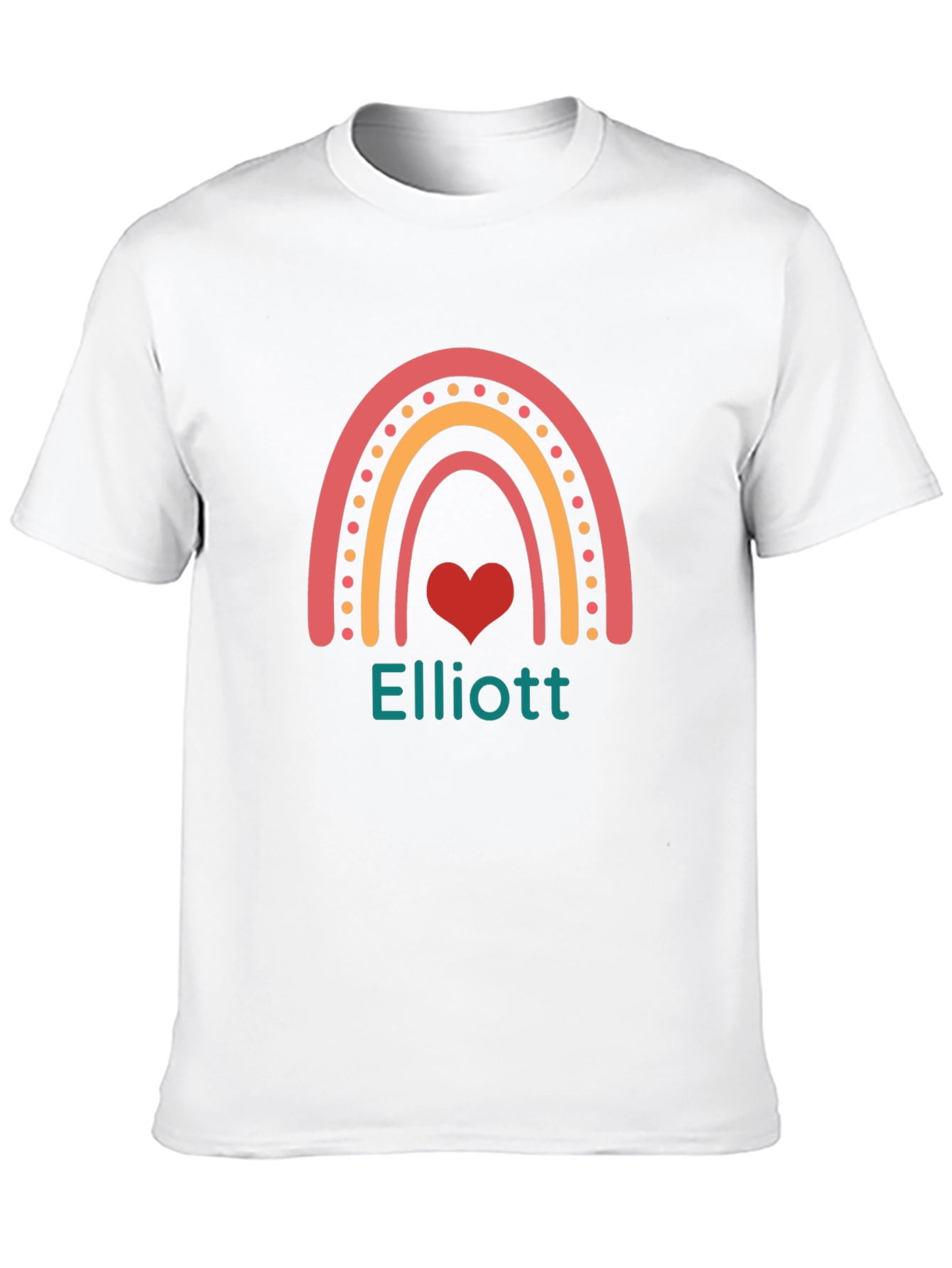 Elliott Rainbow Heart Personalized T-Shirt