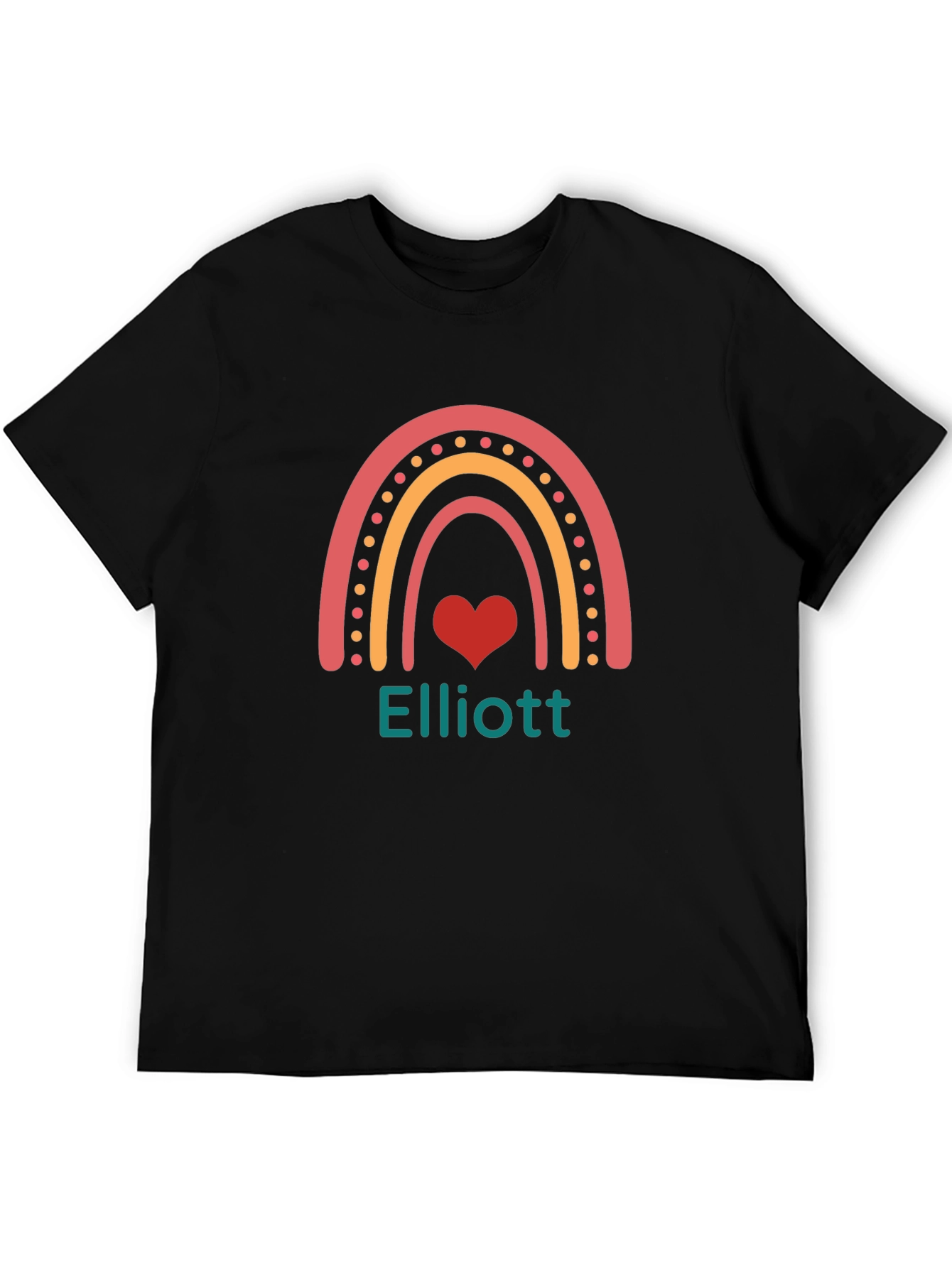 Elliott Rainbow Heart Personalized T-Shirt