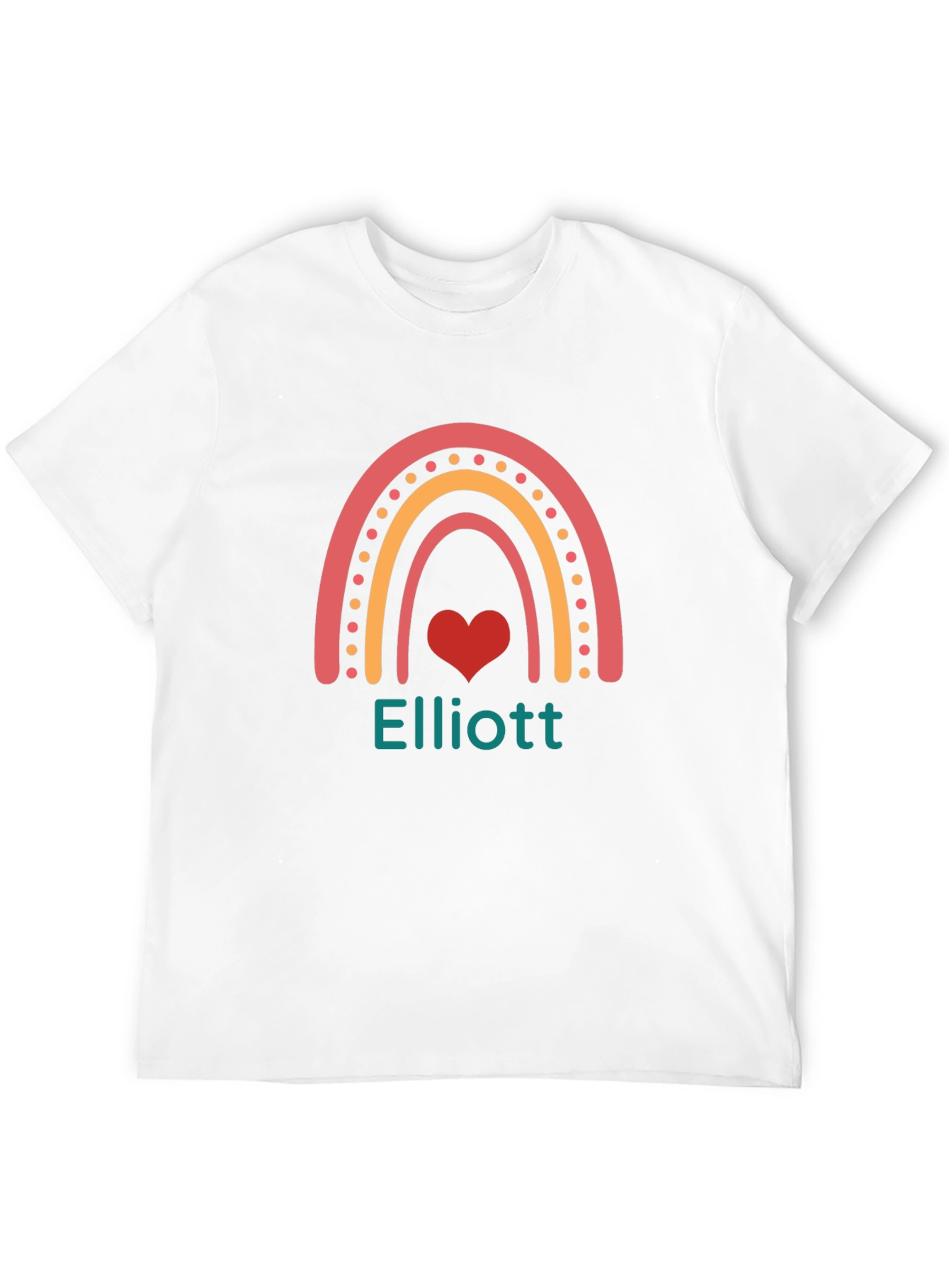 Elliott Rainbow Heart Personalized T-Shirt