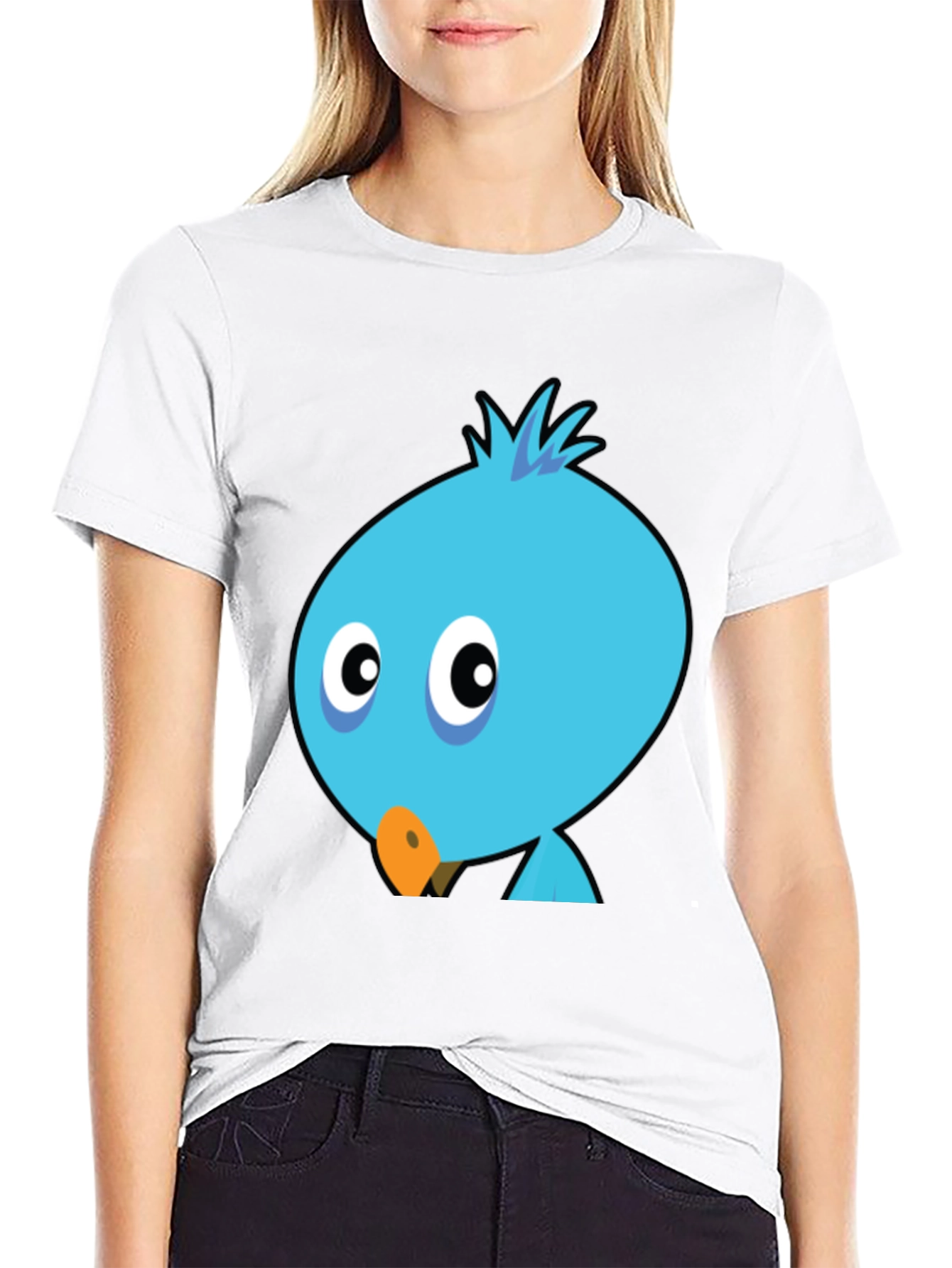 Cartoon Bird Graphic Tee - Mens Black T-Shirt