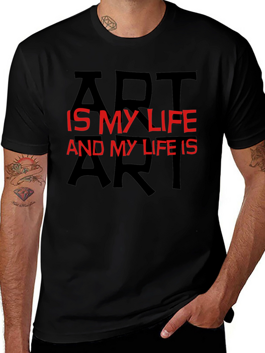 Art is My Life Graphic Tee - Black Casual T-Shirt
