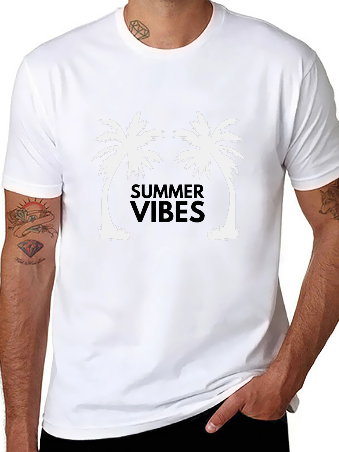 Summer Vibes Palm Tree Graphic Tee