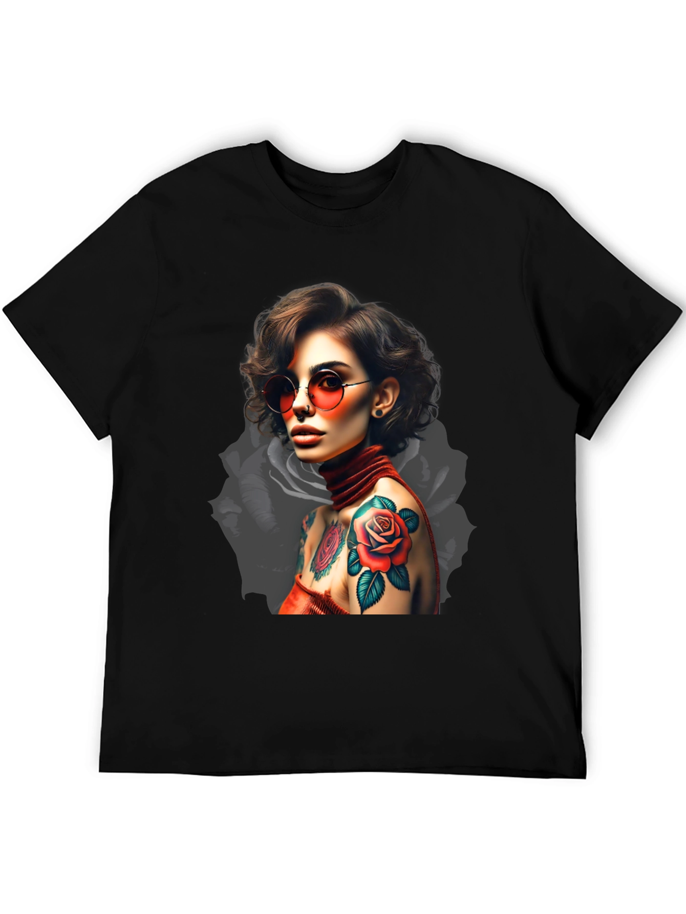 Rose Tattoo Graphic T-Shirt - Edgy Style