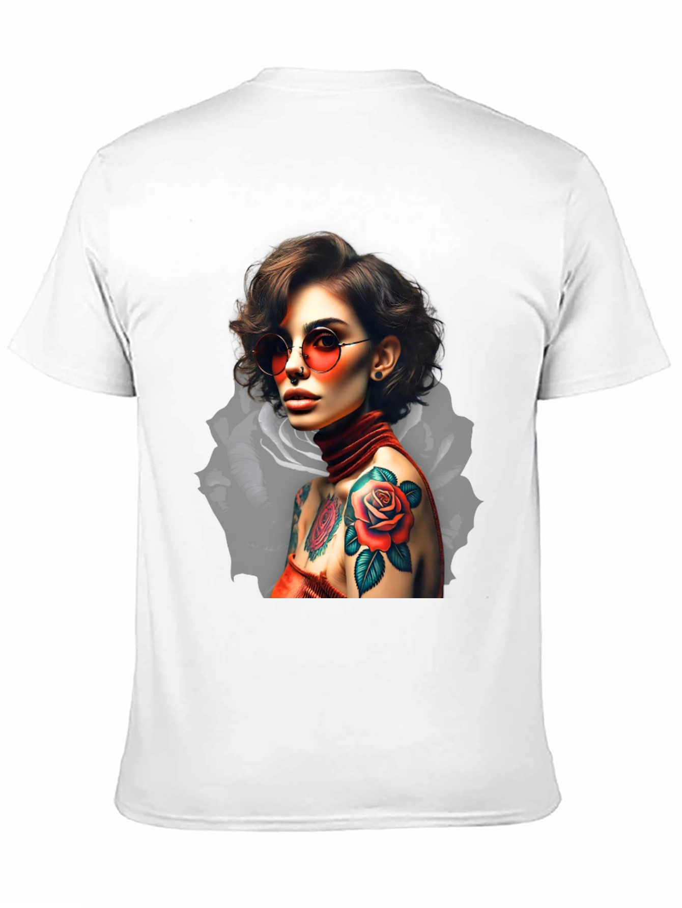 Rose Tattoo Graphic T-Shirt - Edgy Style