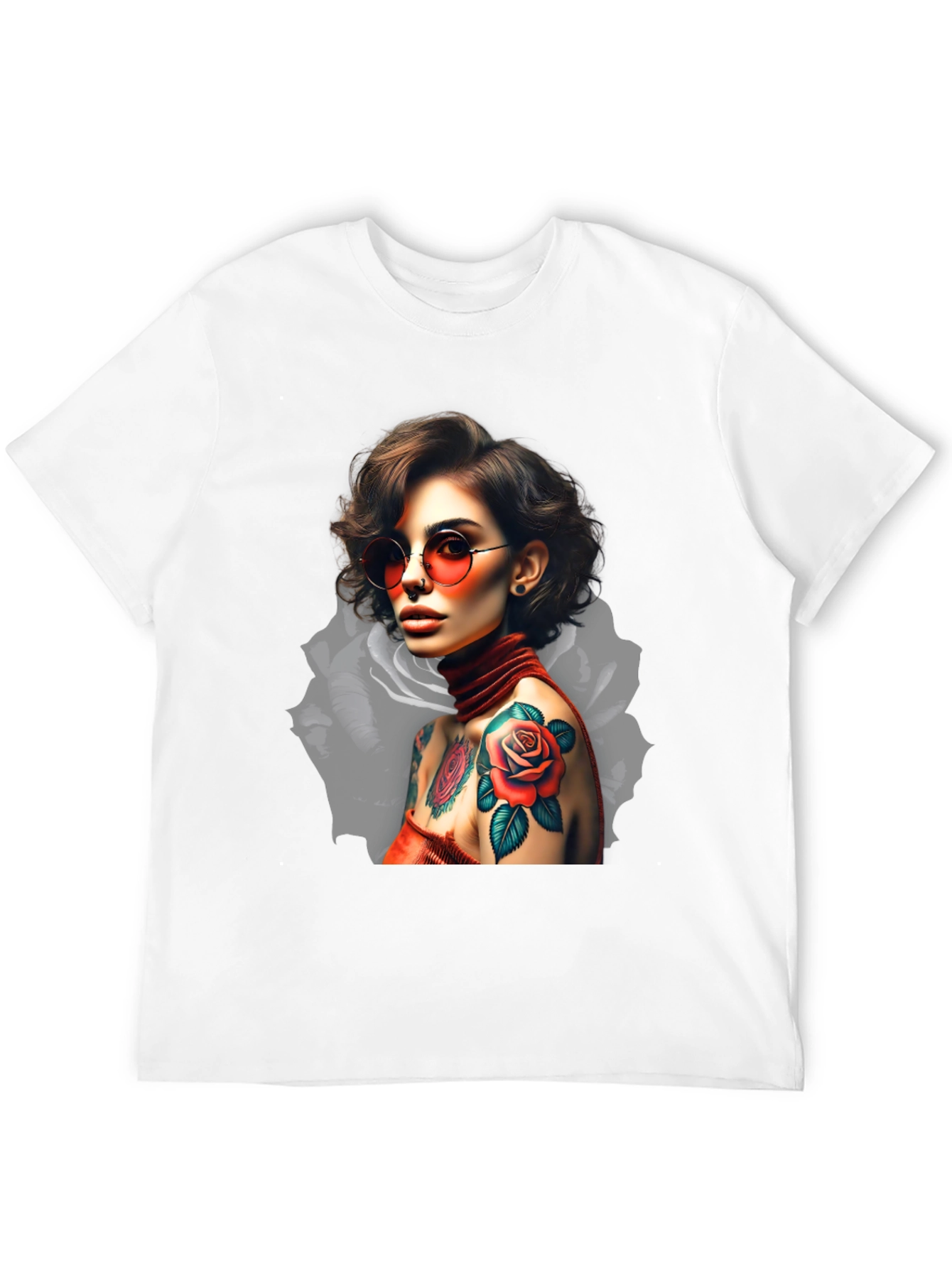 Rose Tattoo Graphic T-Shirt - Edgy Style