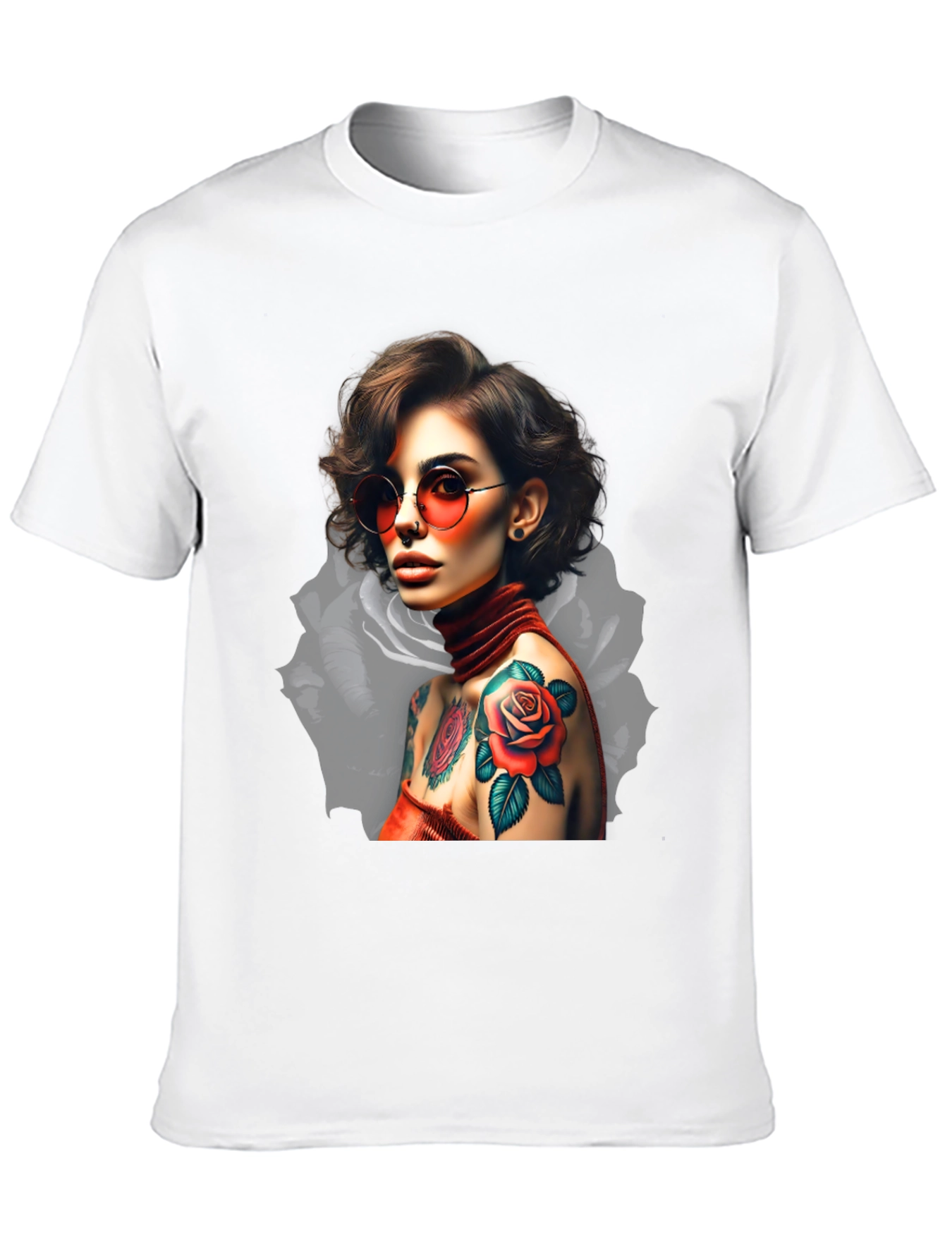 Rose Tattoo Graphic T-Shirt - Edgy Style