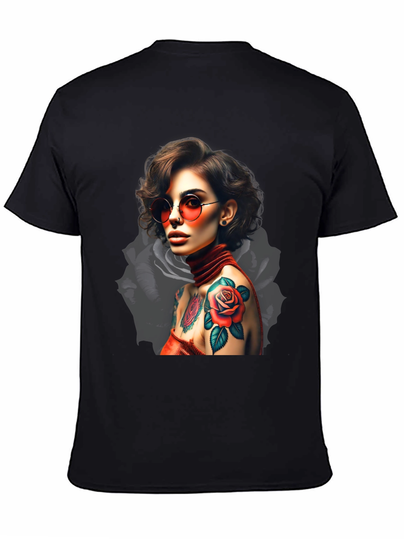Rose Tattoo Graphic T-Shirt - Edgy Style