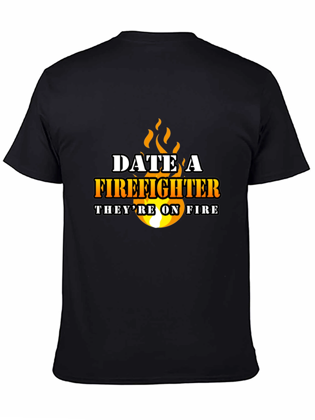 Date a Firefighter Black Graphic Tee