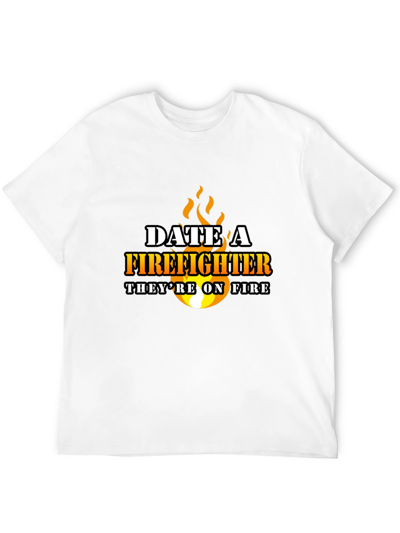 Date a Firefighter Black Graphic Tee