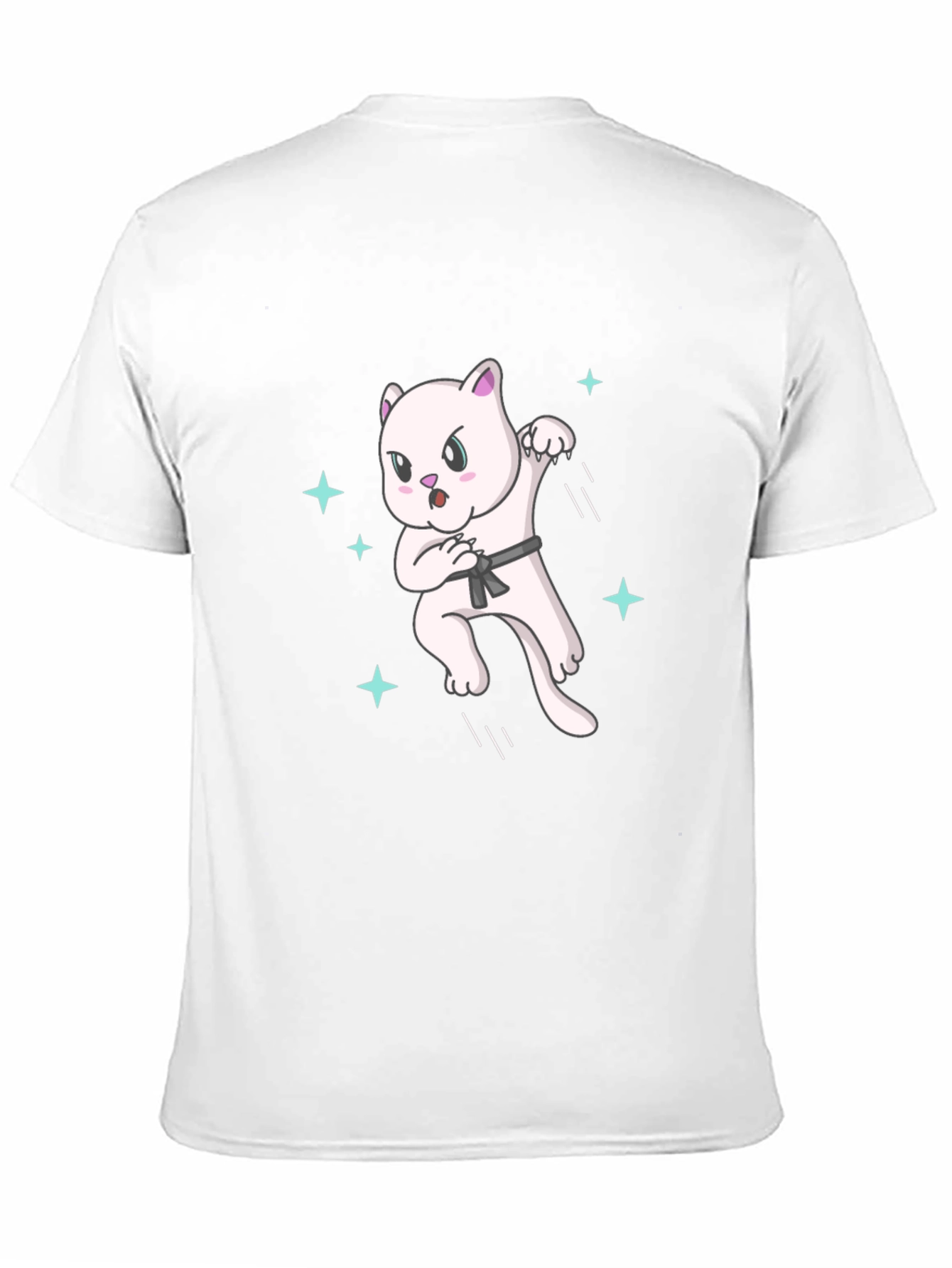 Karate Cat T-Shirt - Black Belt Star Power