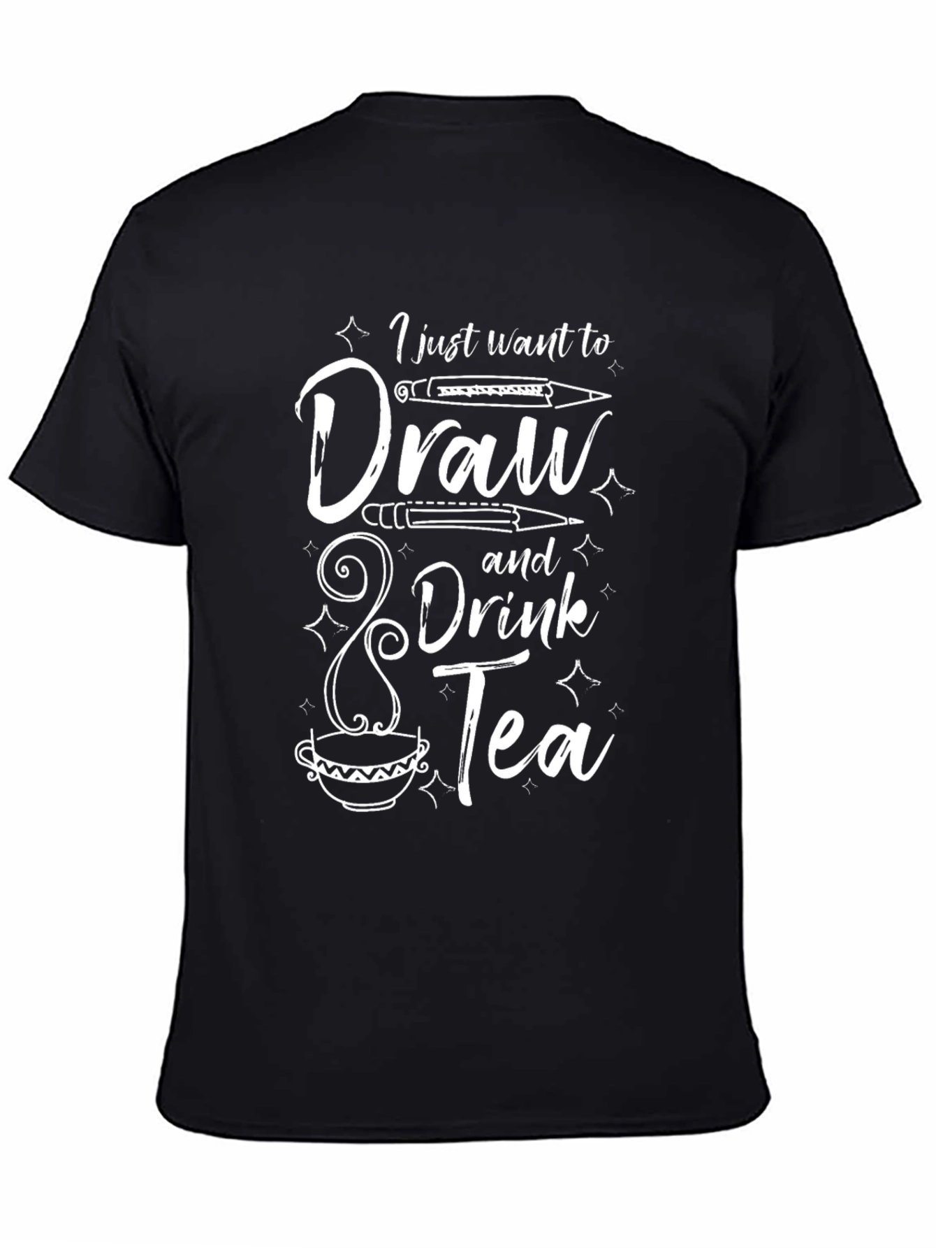 Draw & Drink Tea Black Graphic Tee