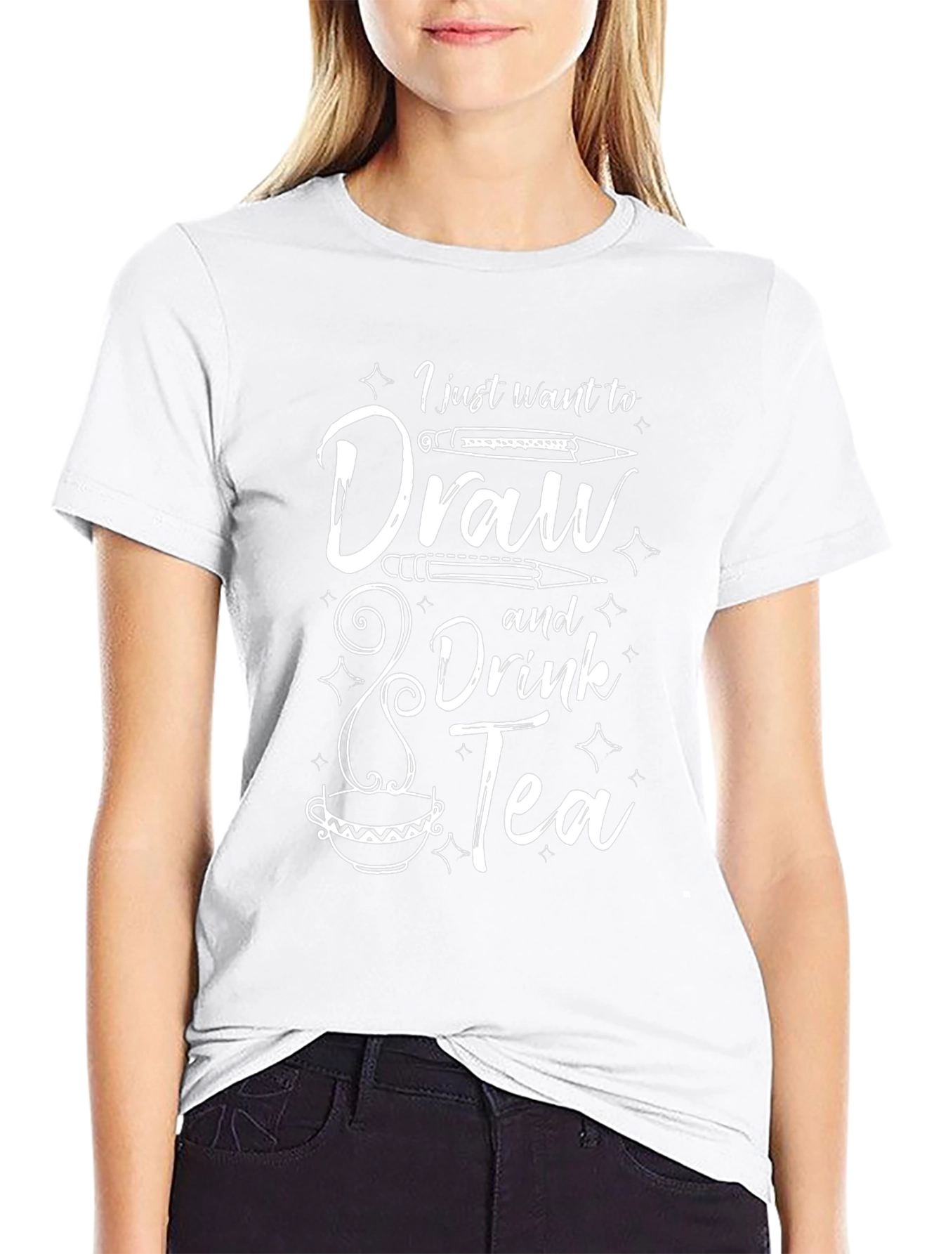 Draw & Drink Tea Black Graphic Tee
