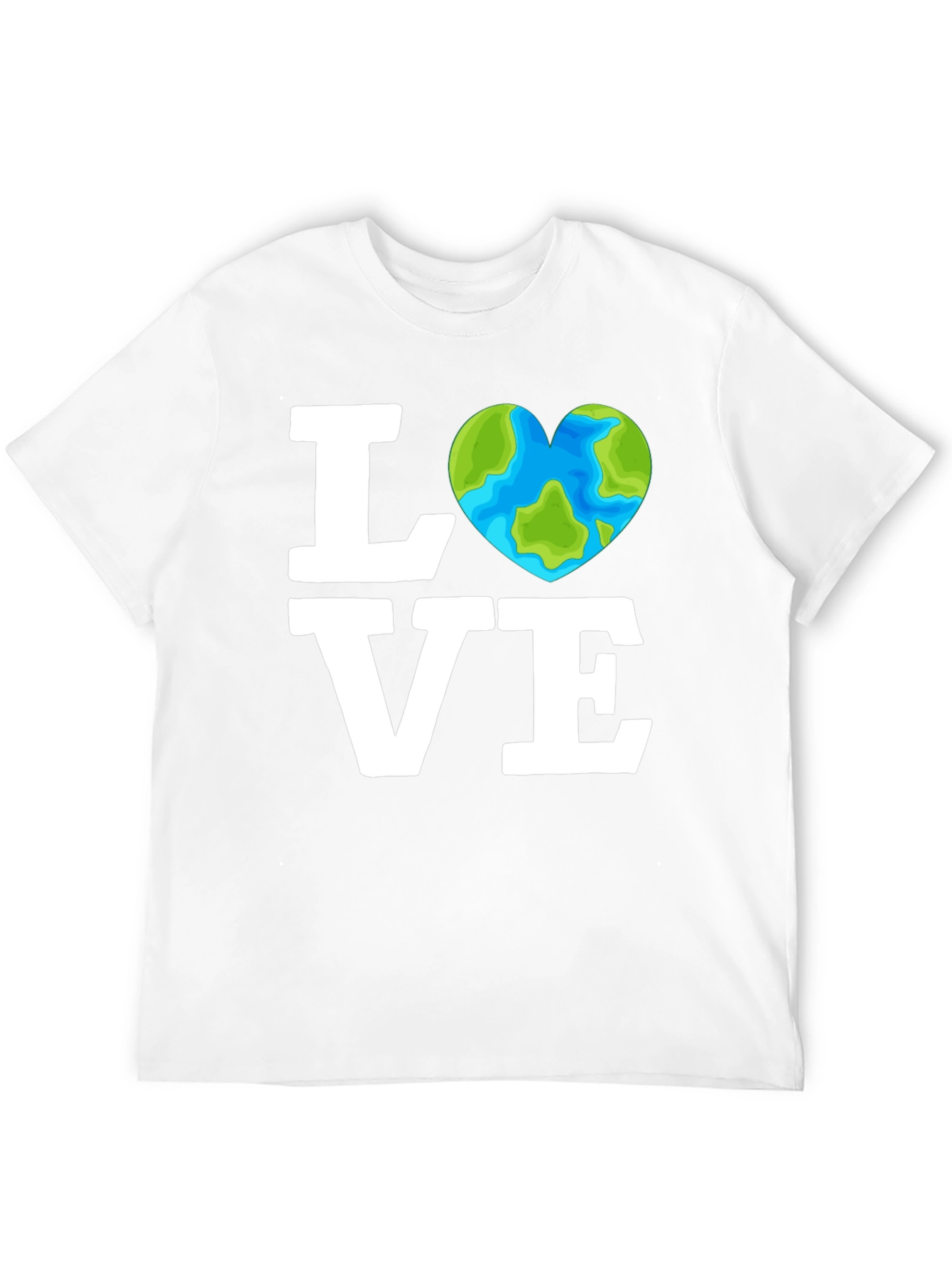 Love the Earth Tee - Heart Globe Graphic T-Shirt
