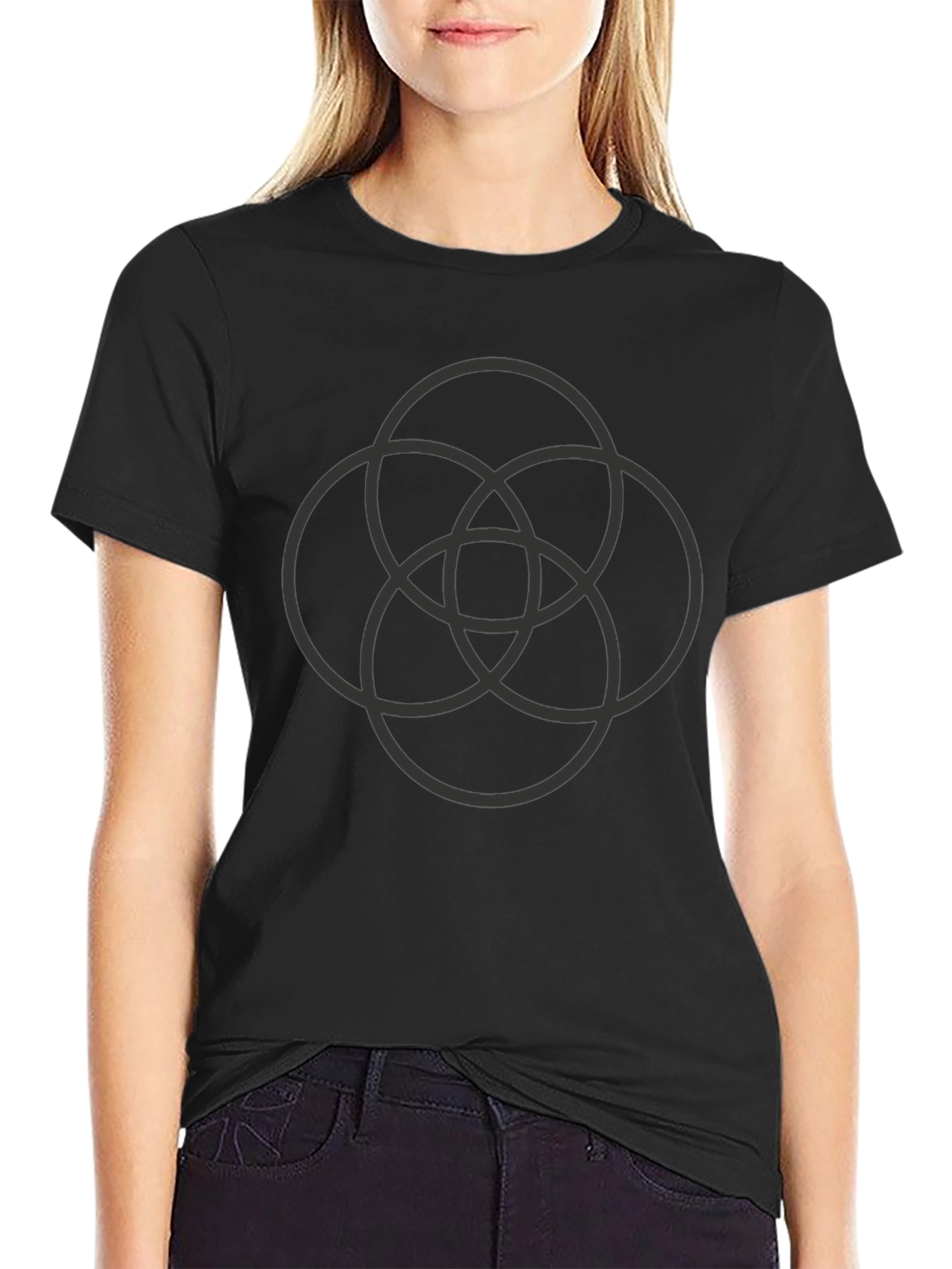 Geometric Circles Black T-Shirt