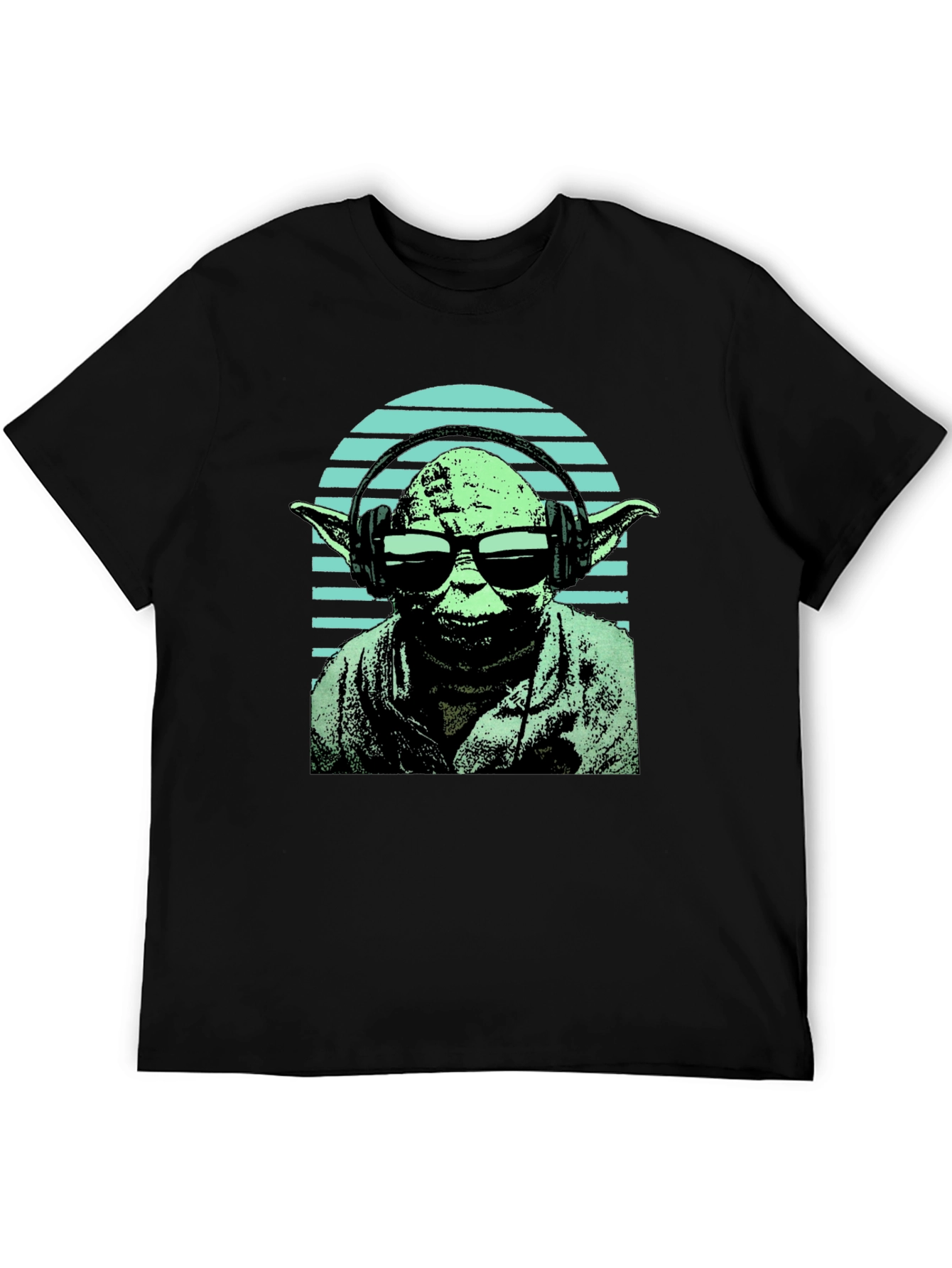 Yoda DJ Graphic Tee - Black Cotton Blend T-Shirt