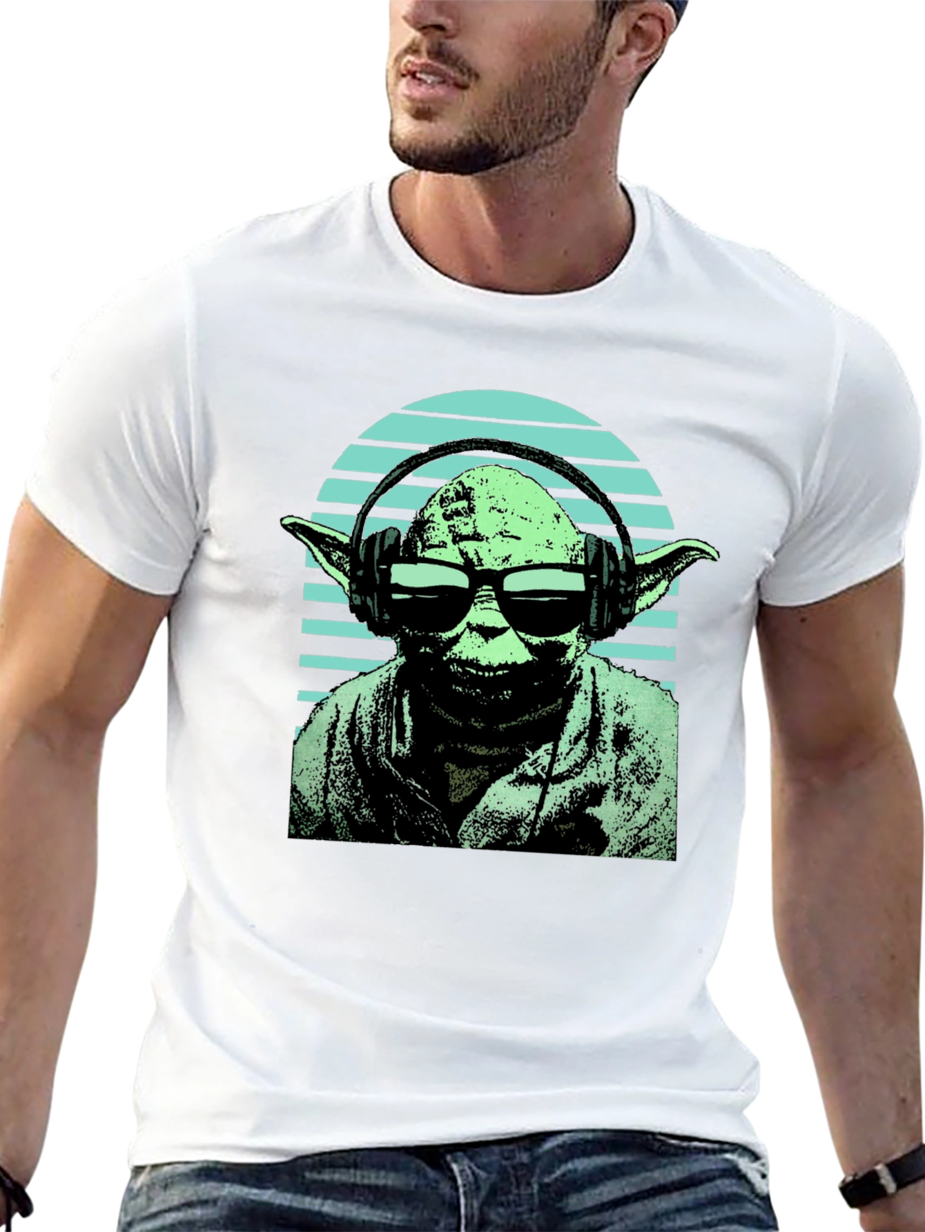 Yoda DJ Graphic Tee - Black Cotton Blend T-Shirt
