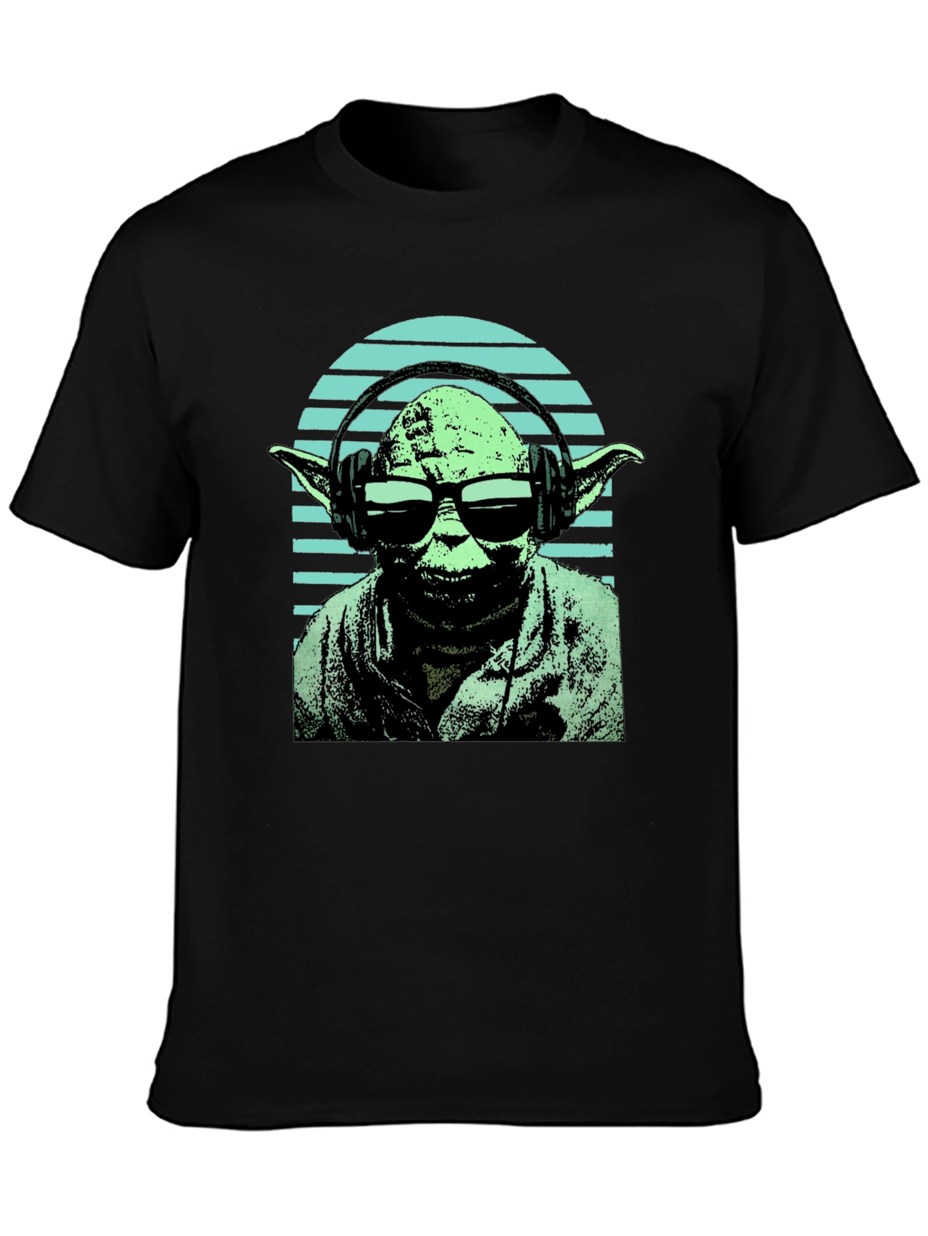 Yoda DJ Graphic Tee - Black Cotton Blend T-Shirt