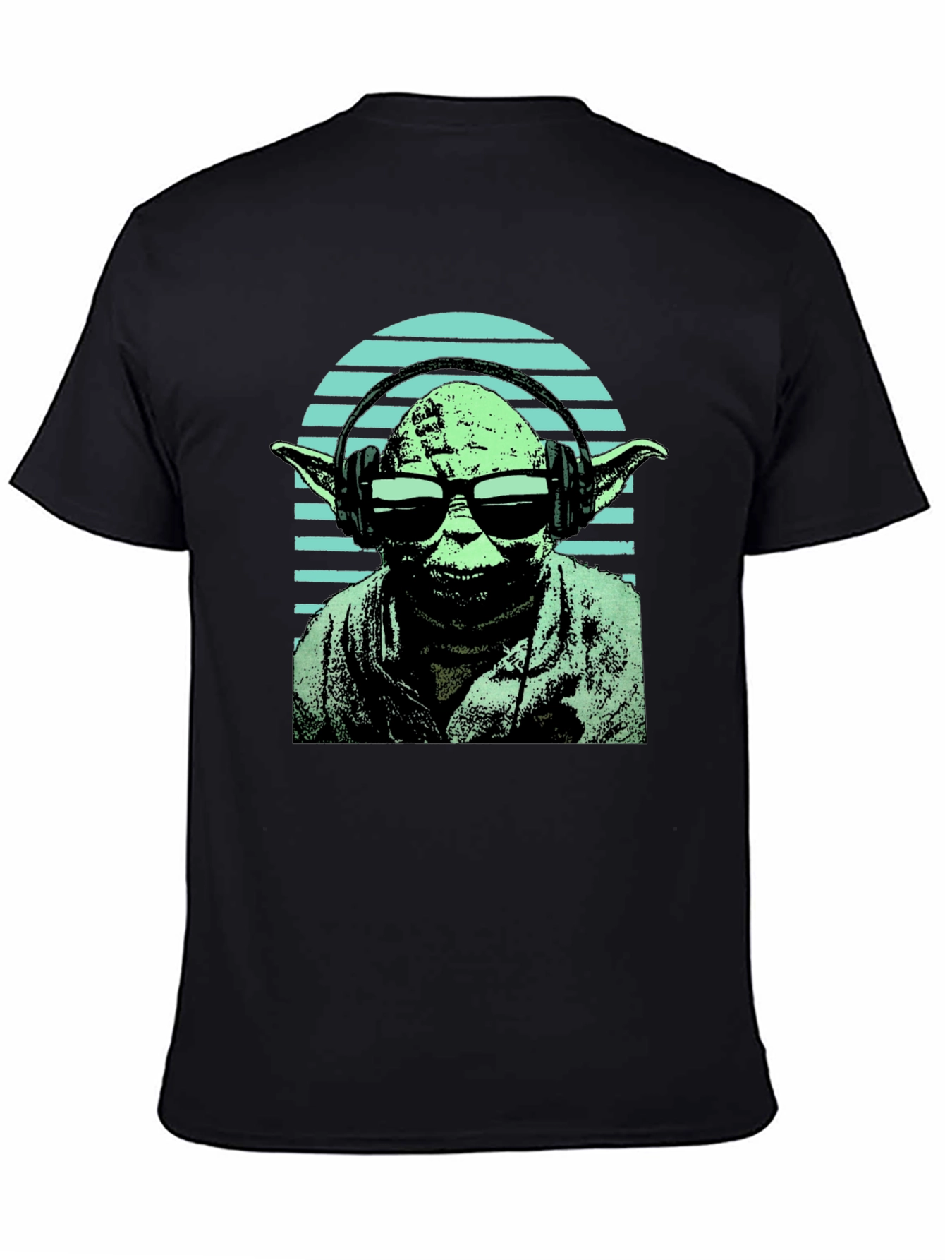 Yoda DJ Graphic Tee - Black Cotton Blend T-Shirt