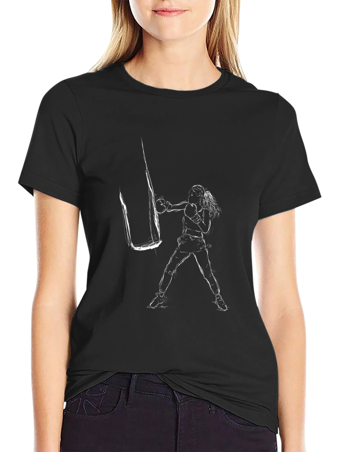 Boxing Graphic T-Shirt - Mens Black Tee