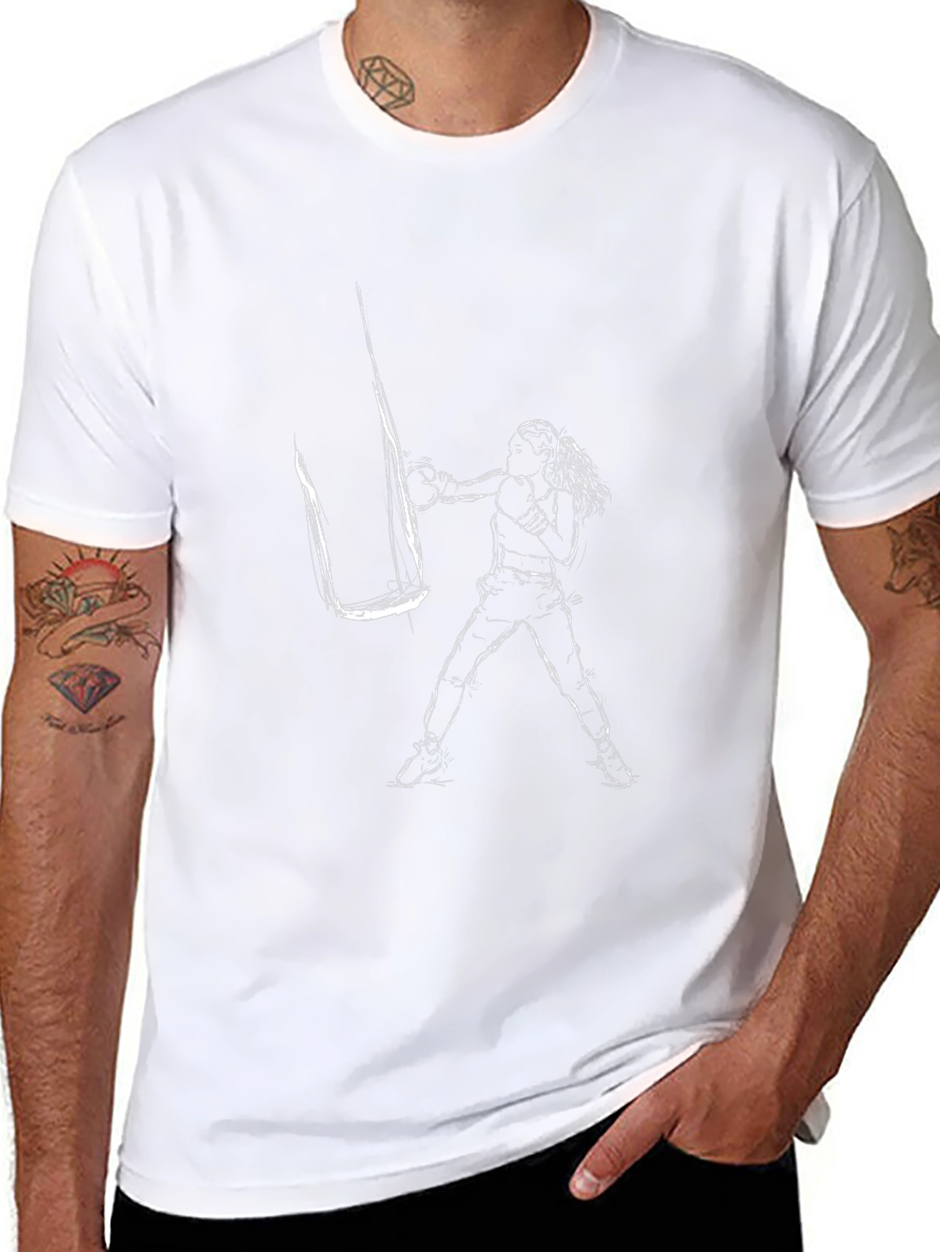 Boxing Graphic T-Shirt - Mens Black Tee