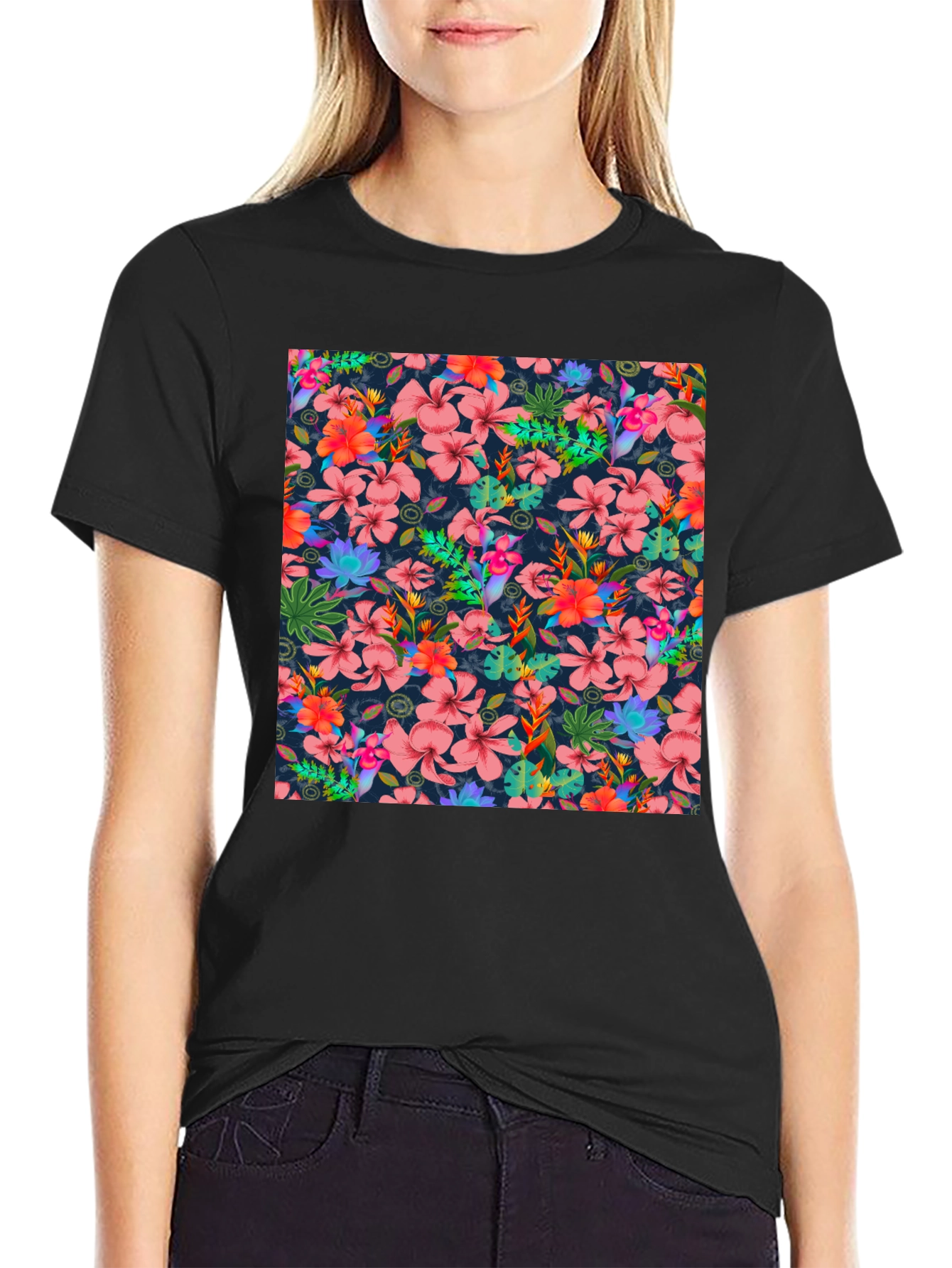 Tropical Floral Print T-Shirt