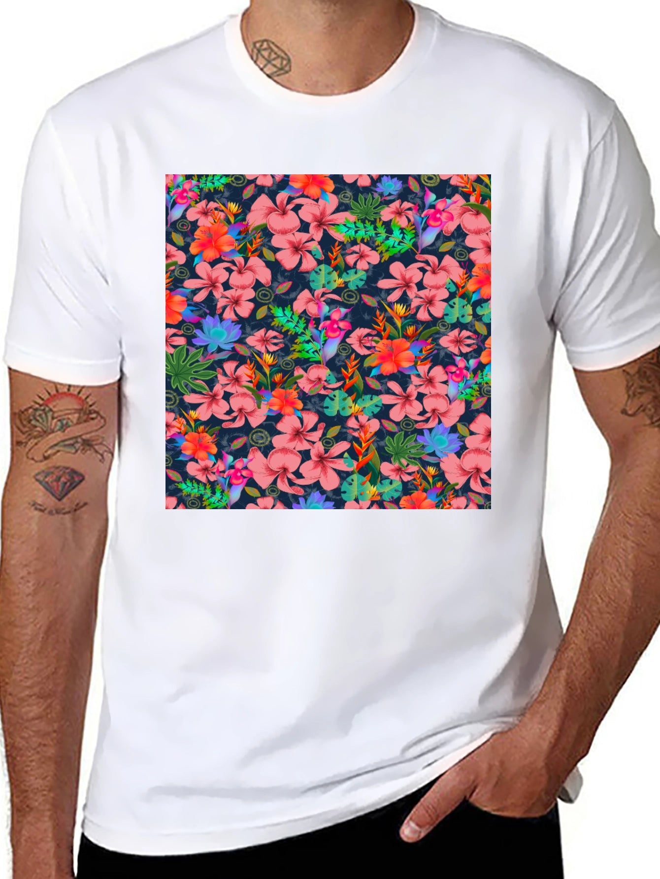 Tropical Floral Print T-Shirt