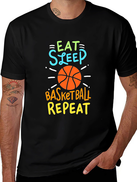 Eat Sleep Basketball Repeat Graphic Tee