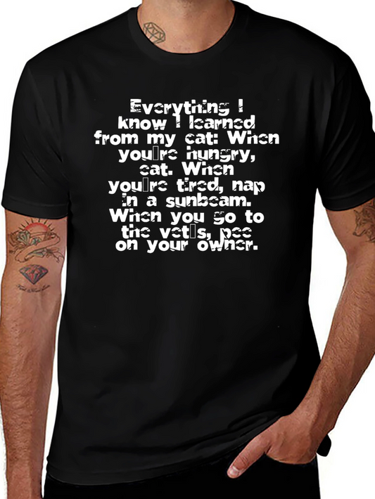 Everything I Know Cat Lover T-Shirt Funny Quote