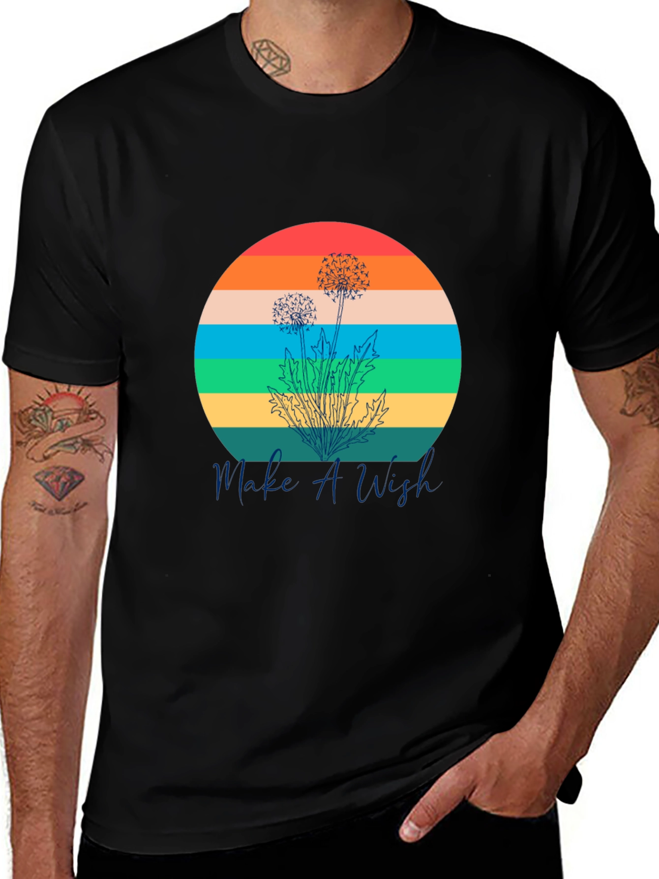 Retro Dandelion T-Shirt - Make A Wish Graphic Tee