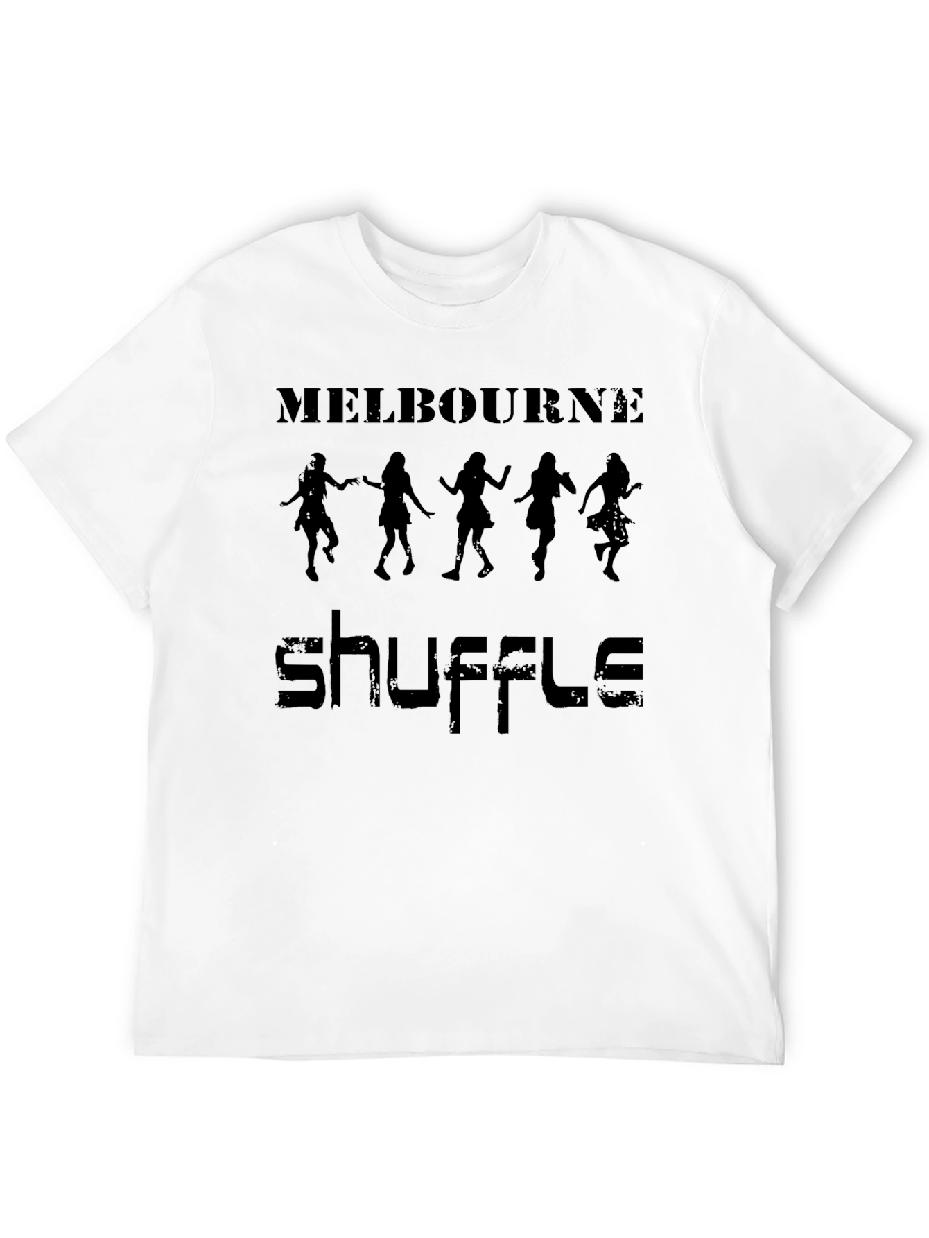 Melbourne Shuffle Graphic Tee - Black Cotton T-Shirt