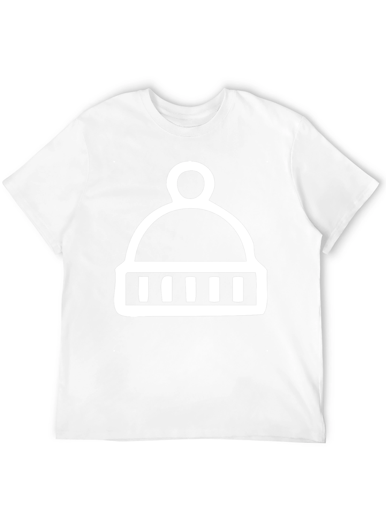 Black T-Shirt with Winter Hat Graphic