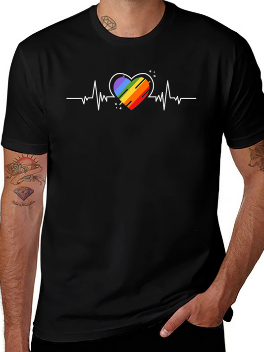 Rainbow Heartbeat T-Shirt - Pride Love Tee