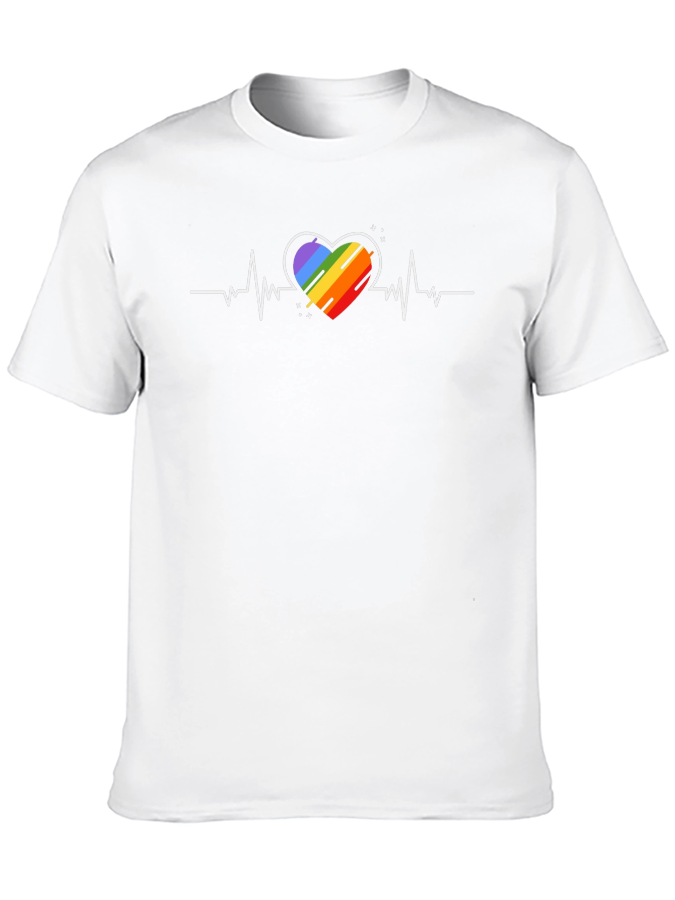 Rainbow Heartbeat T-Shirt - Pride Love Tee