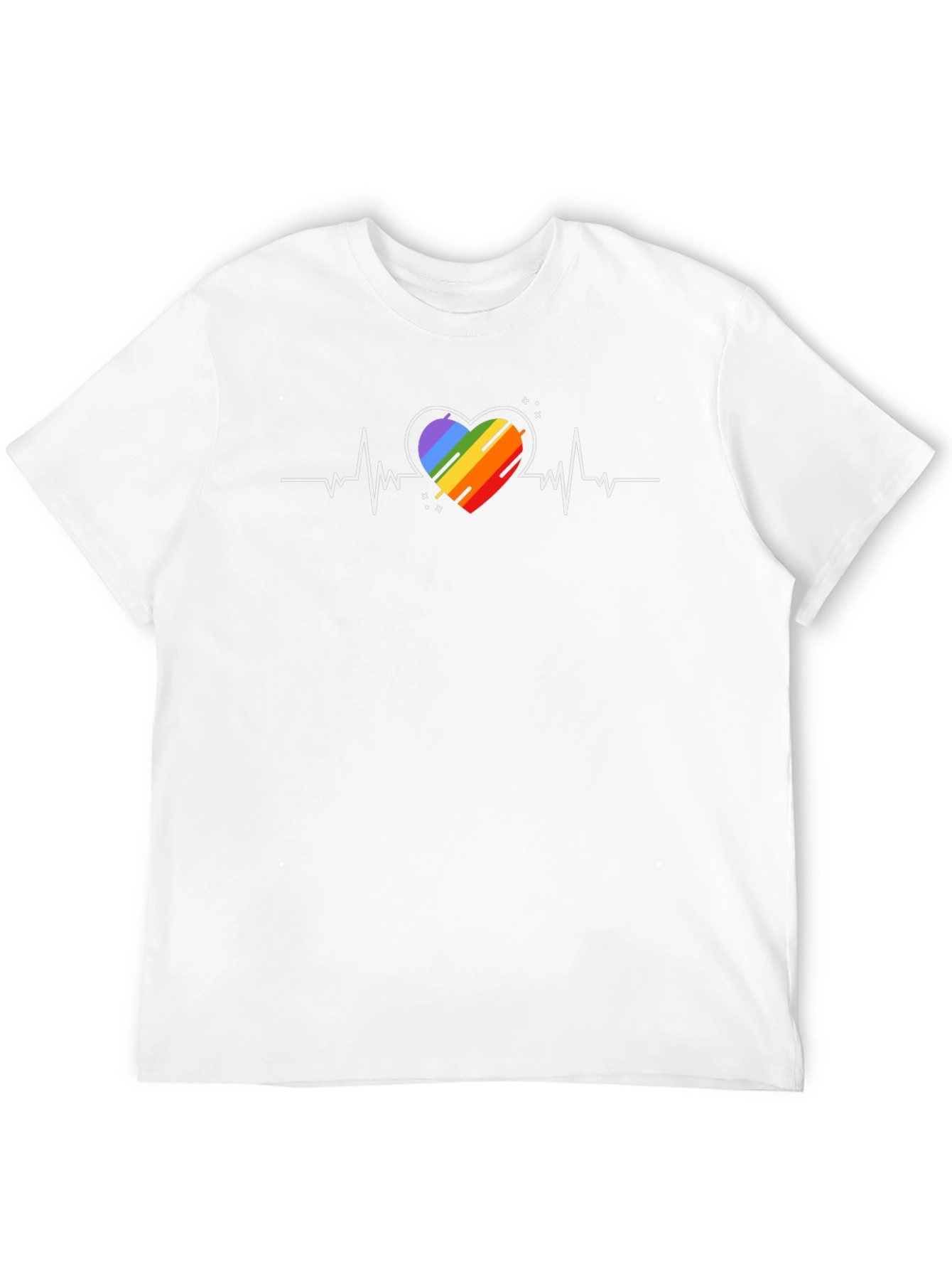 Rainbow Heartbeat T-Shirt - Pride Love Tee
