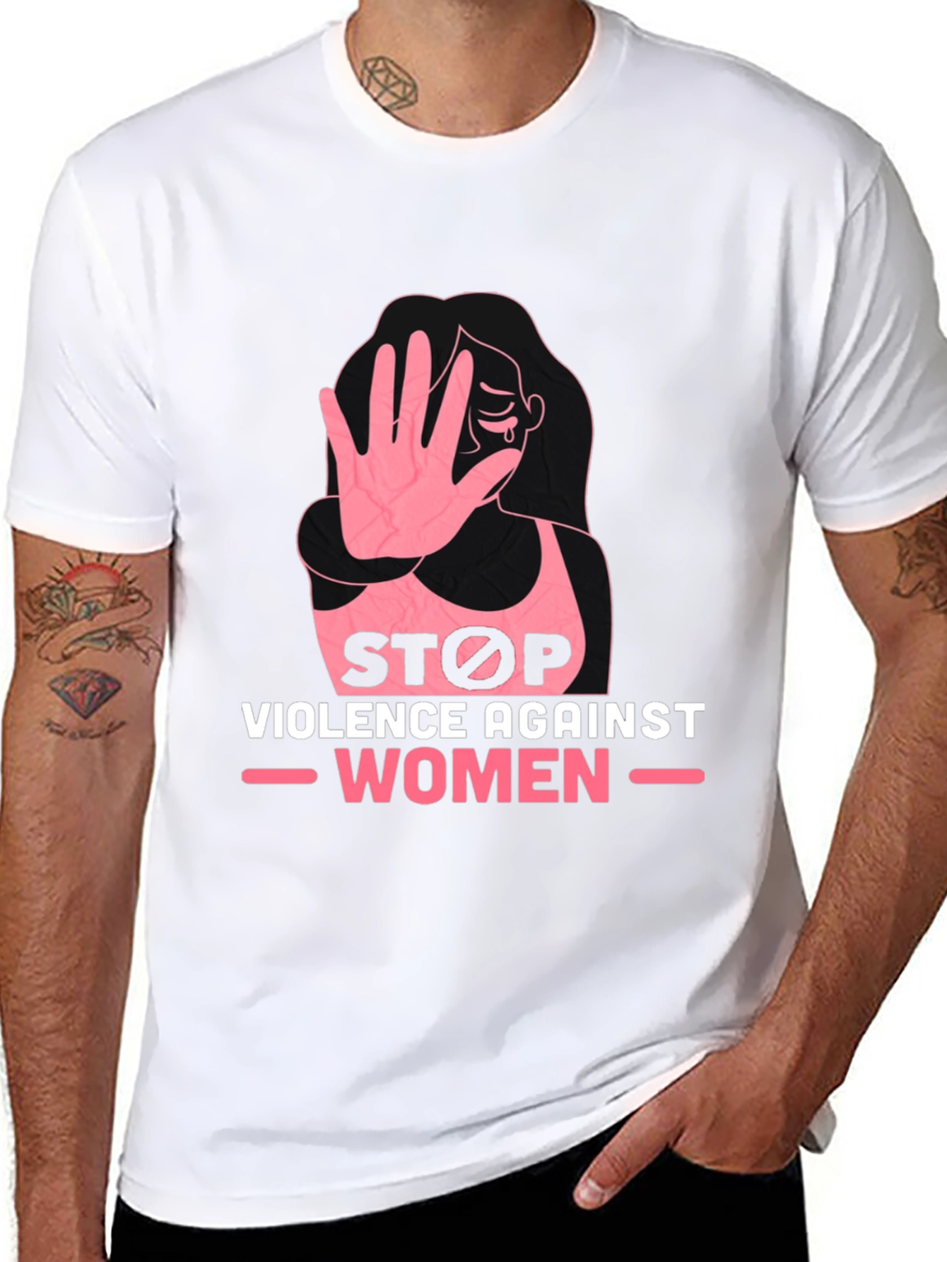 Stop Violence Against Women Black T-Shirt