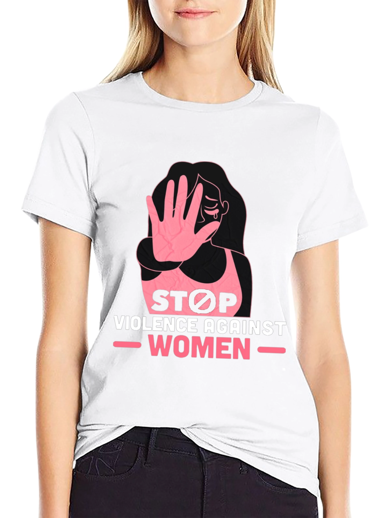 Stop Violence Against Women Black T-Shirt