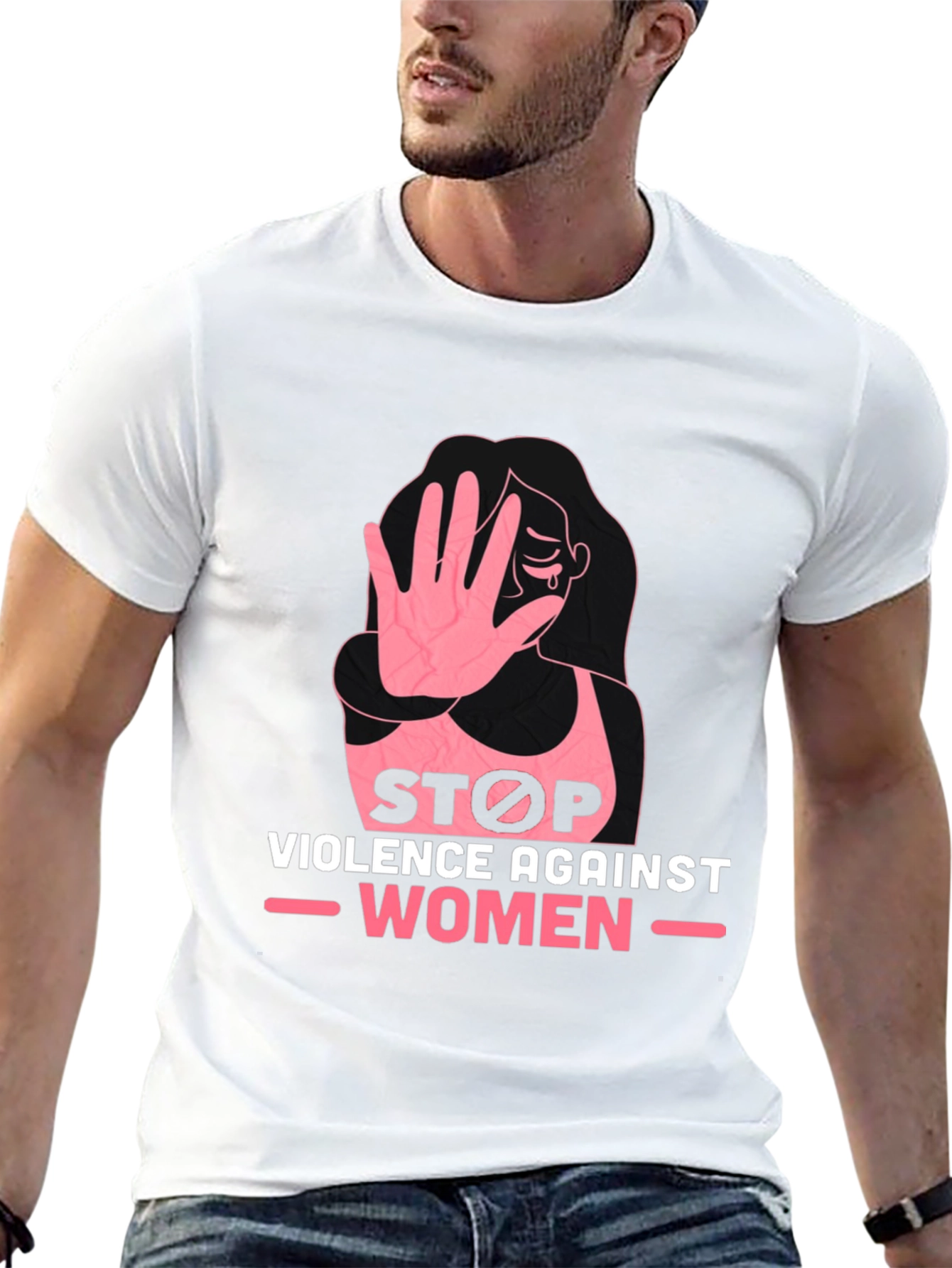 Stop Violence Against Women Black T-Shirt