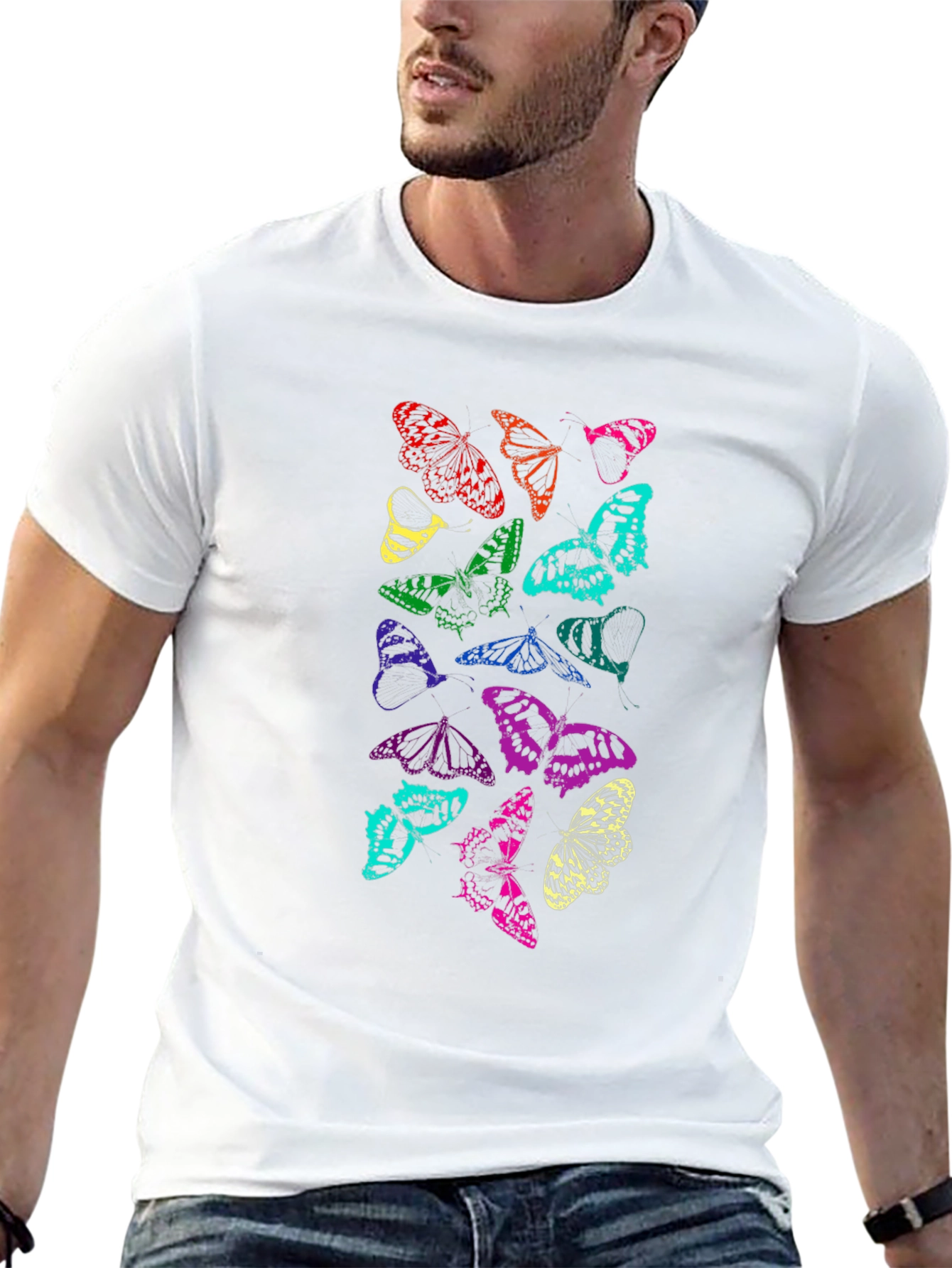 Butterfly Graphic Tee - Mens Black T-Shirt