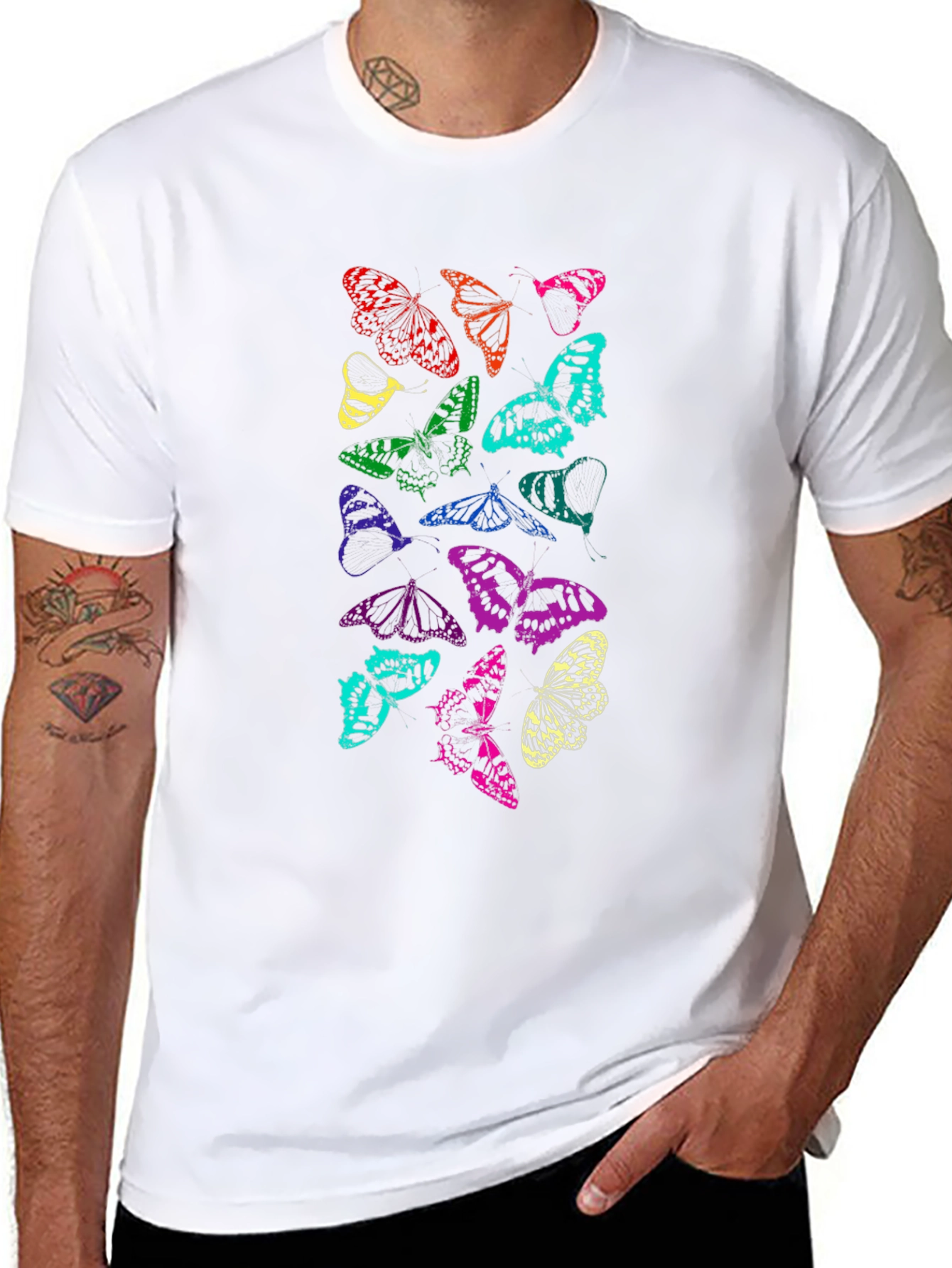Butterfly Graphic Tee - Mens Black T-Shirt