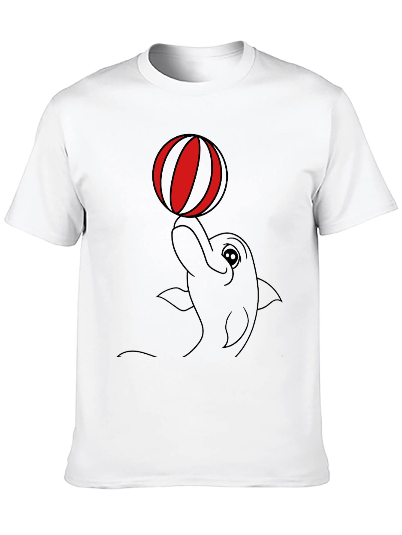 Dolphin & Ball Graphic Tee - Casual Black T-Shirt