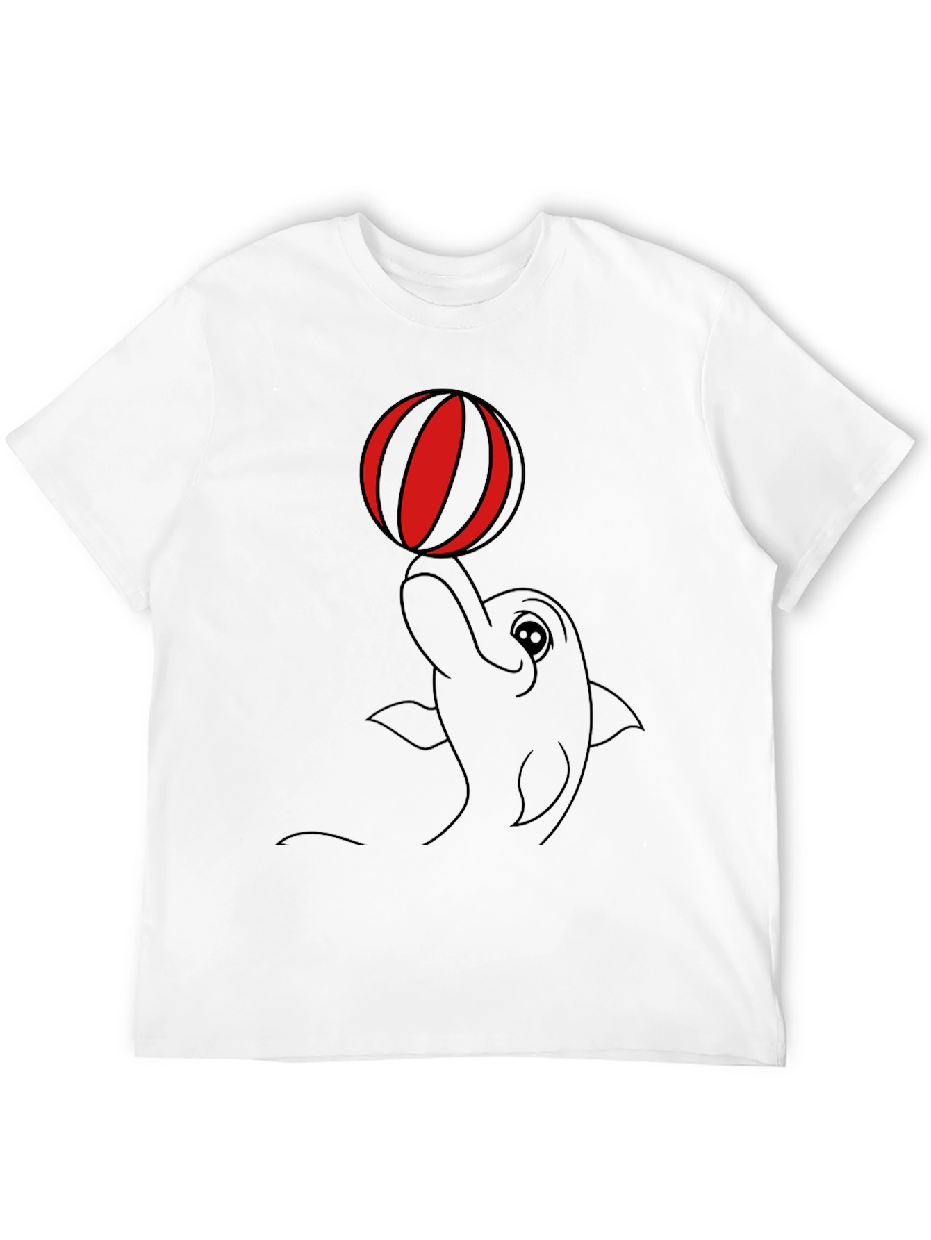 Dolphin & Ball Graphic Tee - Casual Black T-Shirt