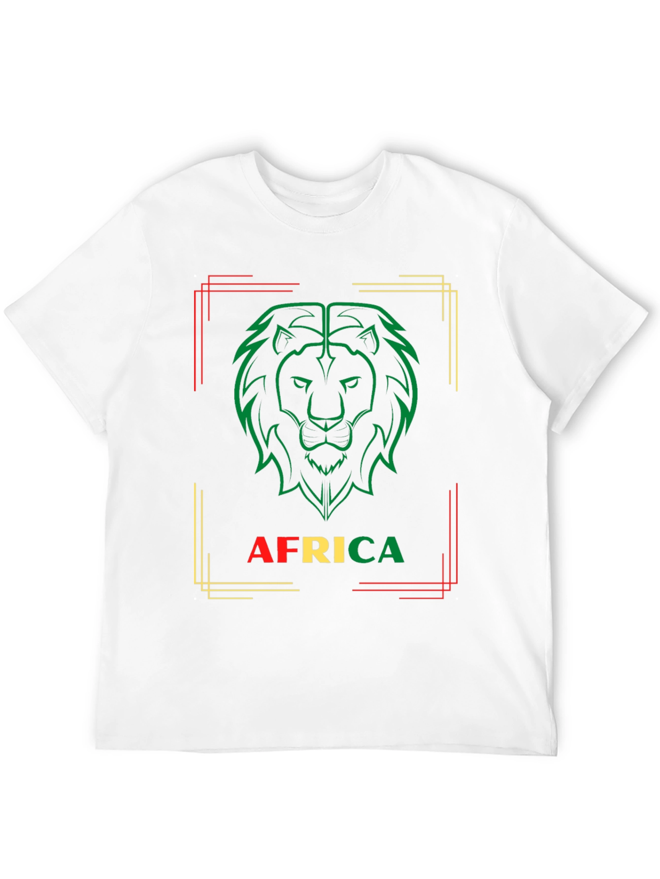 Africa Lion Graphic Tee - Black Crew Neck T-Shirt
