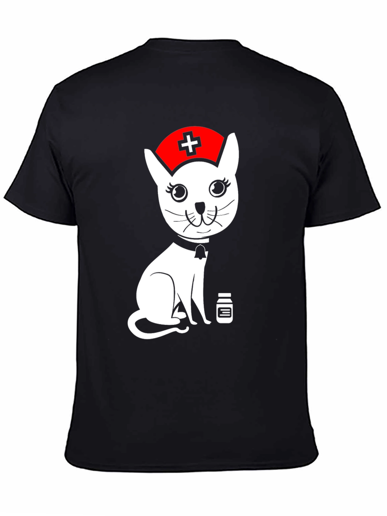 Nurse Cat Graphic T-Shirt - Unisex Black Tee