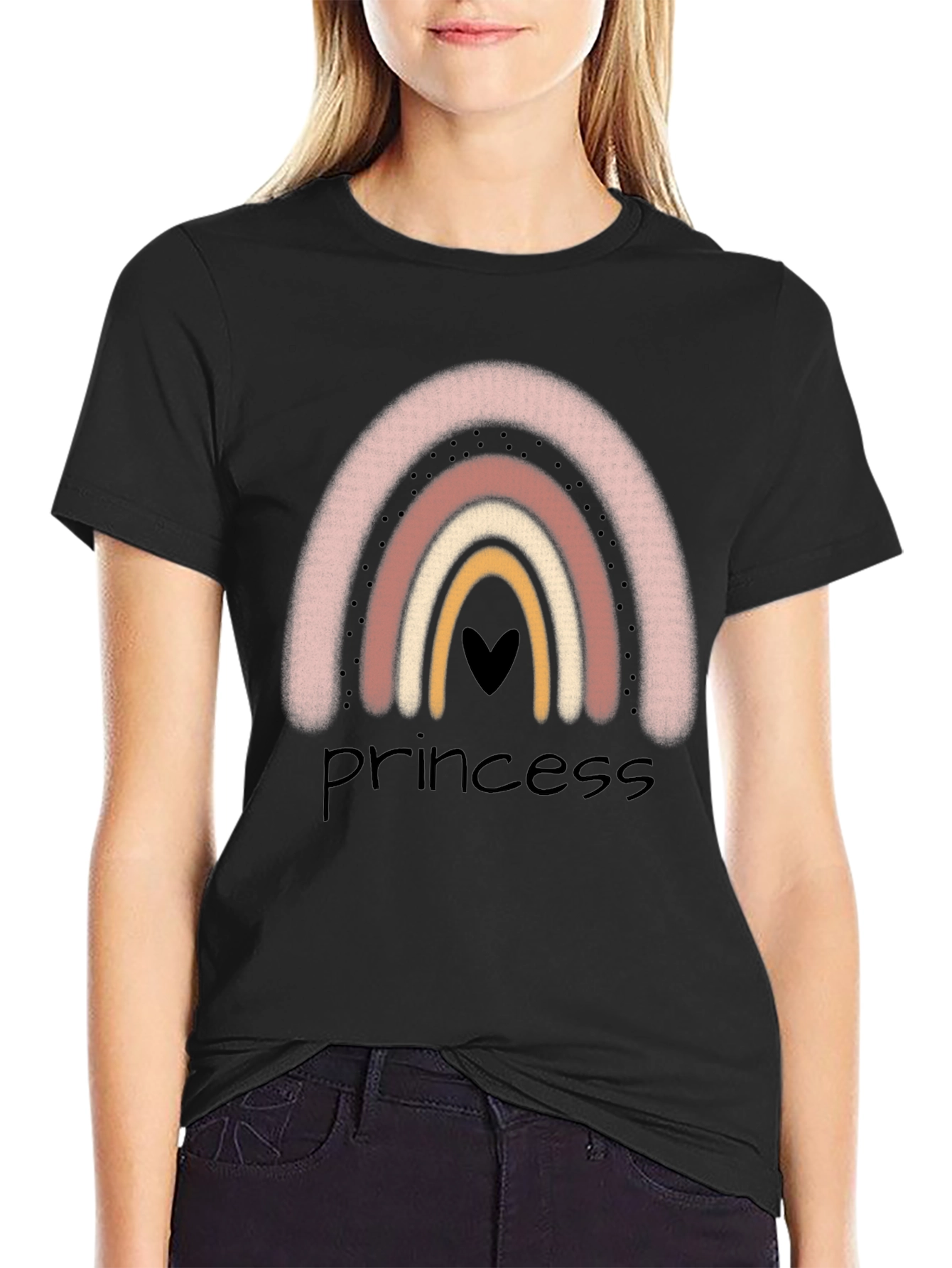 Princess Rainbow Graphic Tee - Trendy Casual Style
