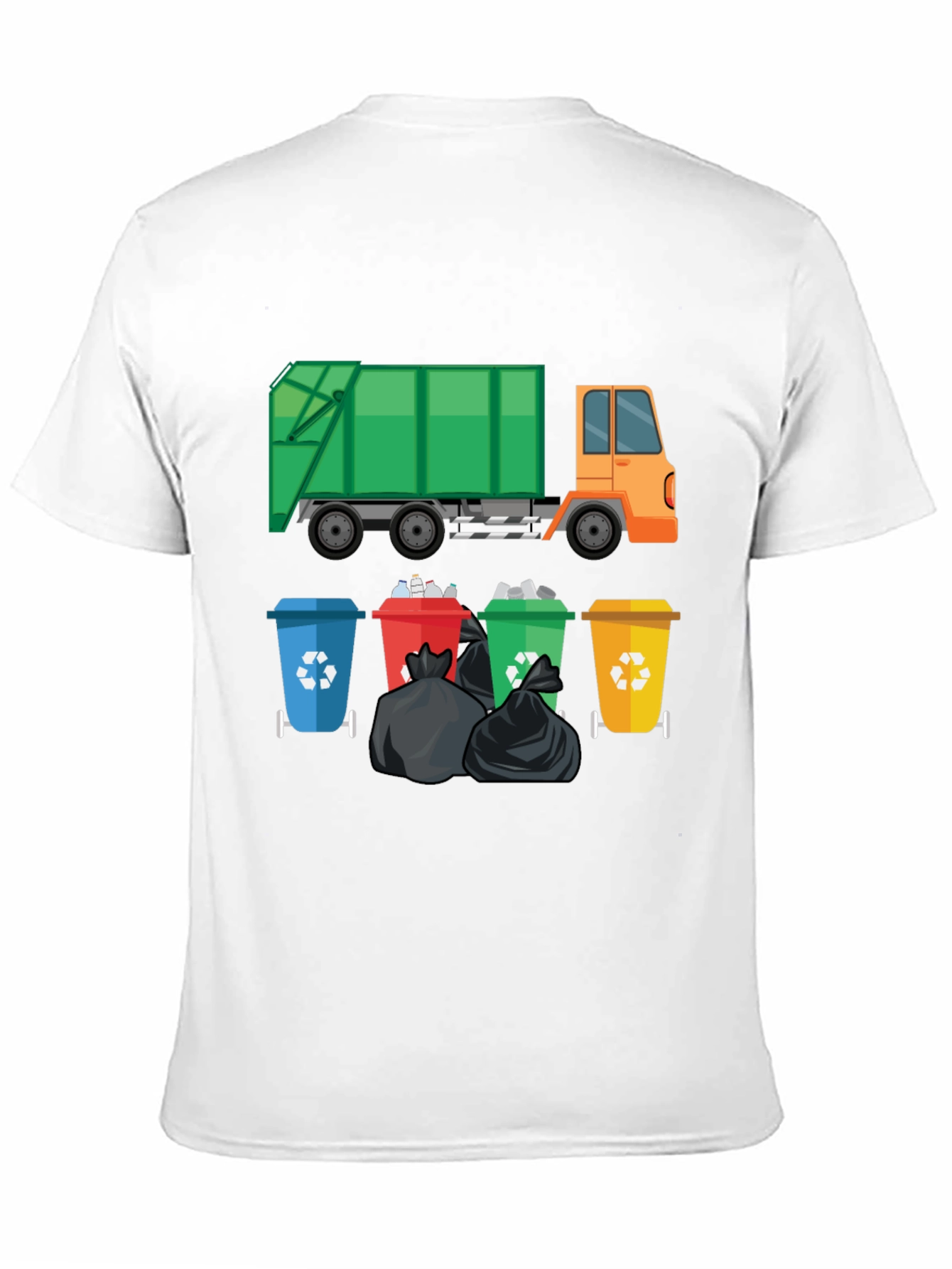 Garbage Truck & Recycling Bins Graphic T-Shirt