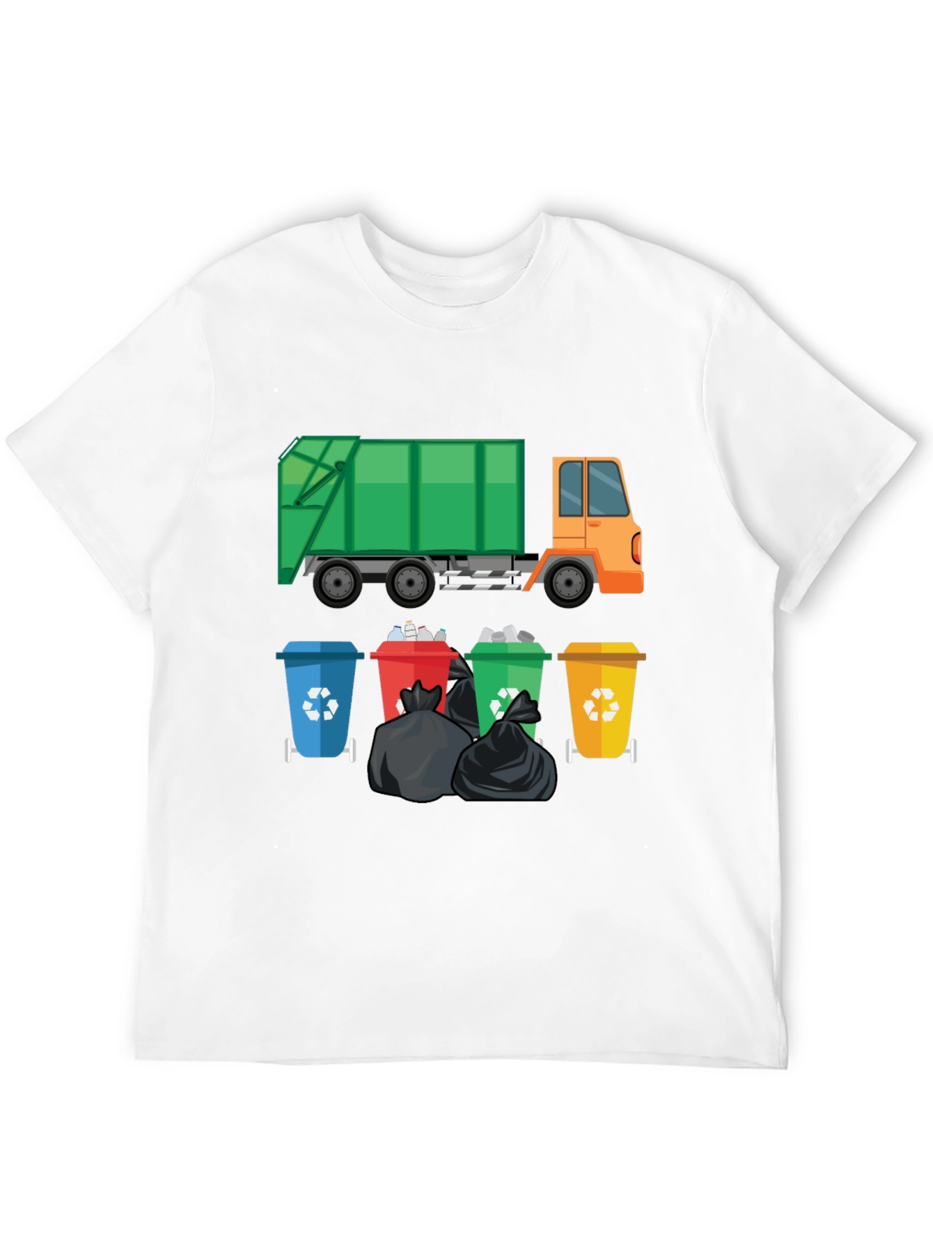 Garbage Truck & Recycling Bins Graphic T-Shirt