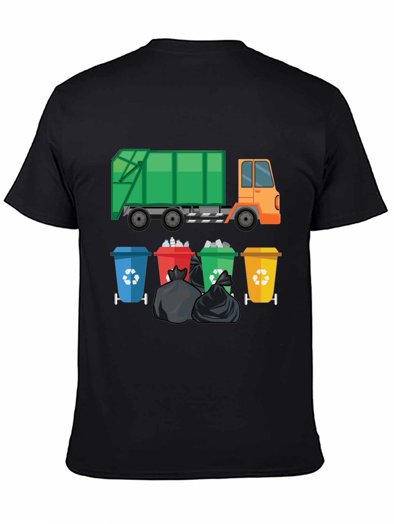 Garbage Truck & Recycling Bins Graphic T-Shirt